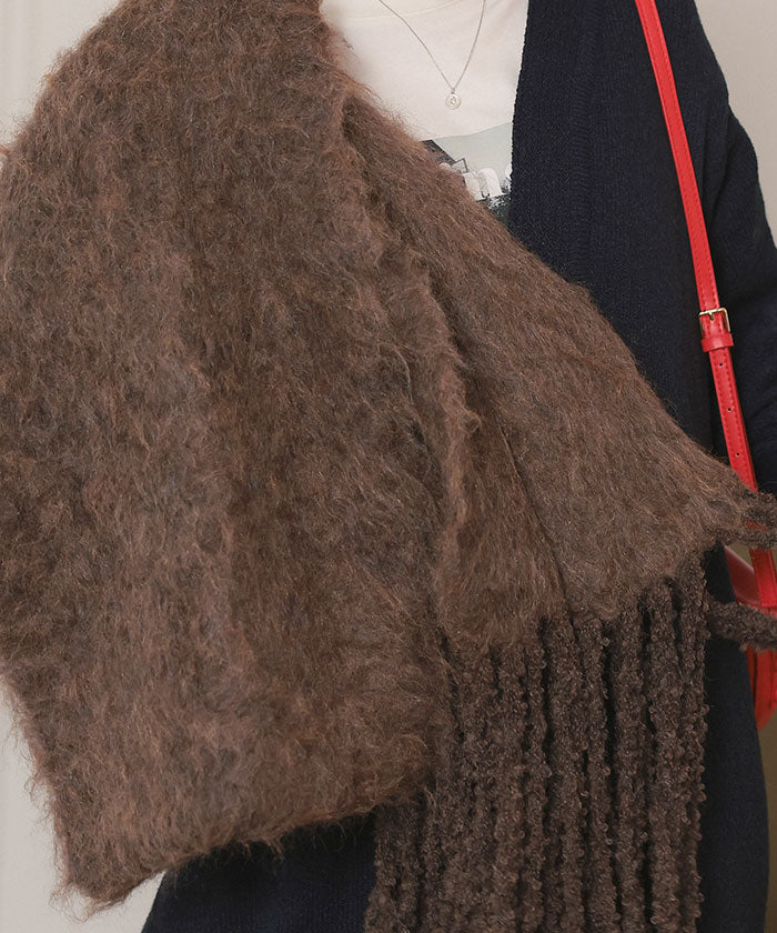 ティティベイト titivate モヘアタッチボリュームマフラー (ライトブルー) ライトブルー