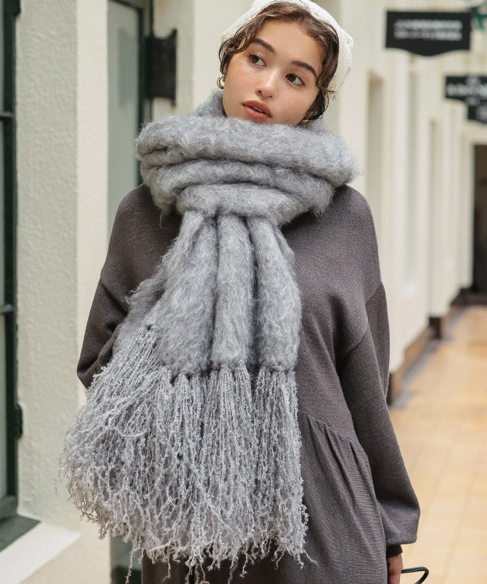 ティティベイト titivate モヘアタッチボリュームマフラー (ライトブルー) ライトブルー