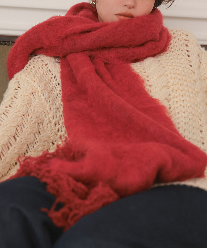 ティティベイト titivate モヘアタッチボリュームマフラー (ライトブルー) ライトブルー