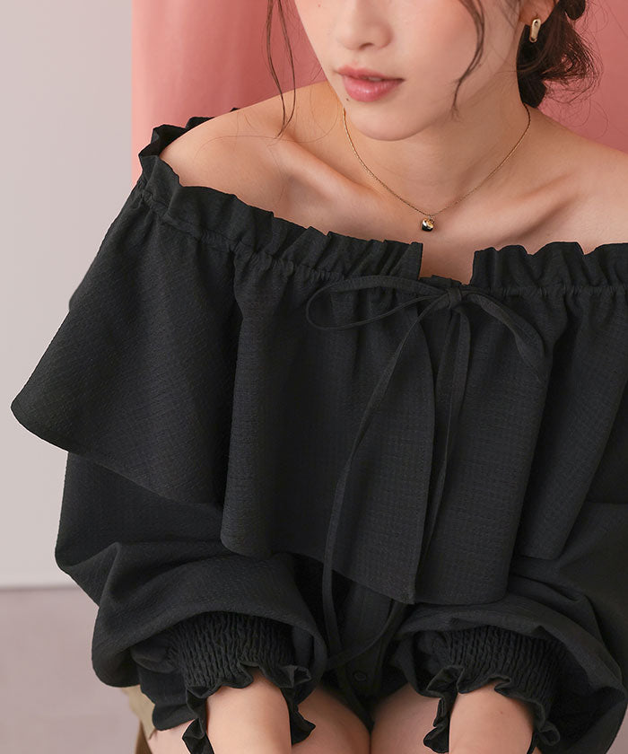 ティティベイト titivate ふんわりシルエットマルチウェイブラウス (ライトイエロー) ライトイエロー