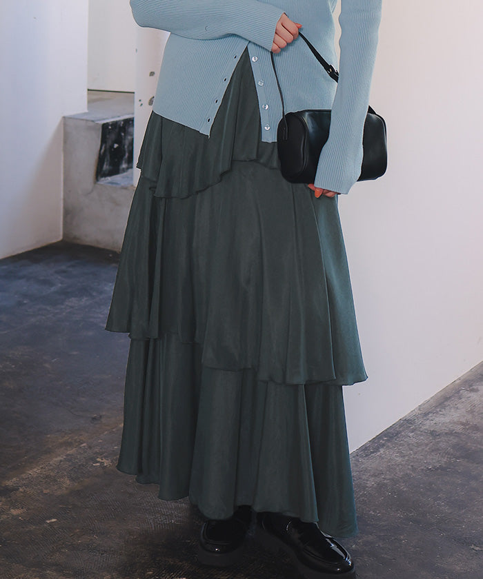 ティティベイト titivate ランダムヘムティアードスカート (オフホワイト) オフホワイト