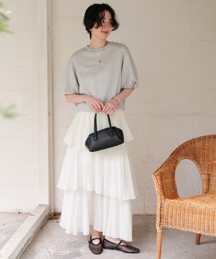 ティティベイト titivate ランダムヘムティアードスカート (オフホワイト) オフホワイト