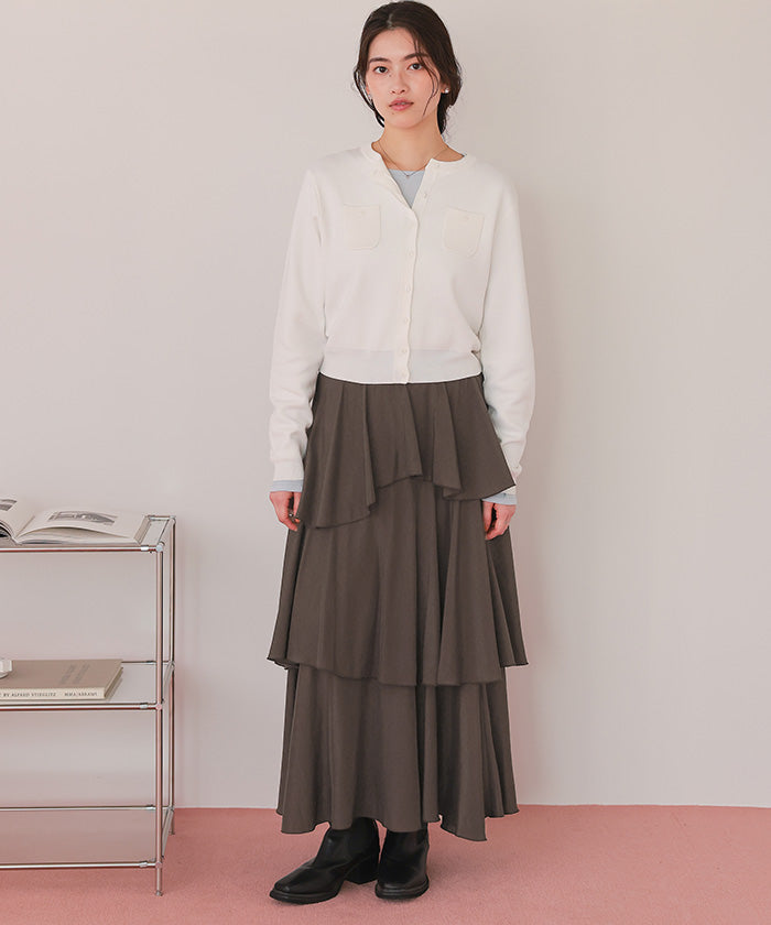 ティティベイト titivate ランダムヘムティアードスカート (オフホワイト) オフホワイト