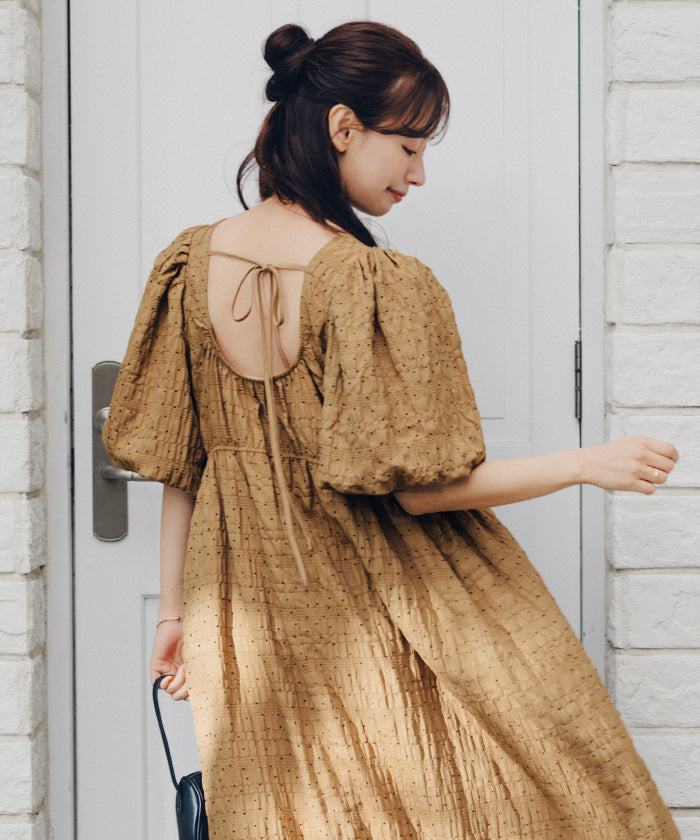 ティティベイト titivate エアリーバックリボンワンピース (アイボリー) アイボリー