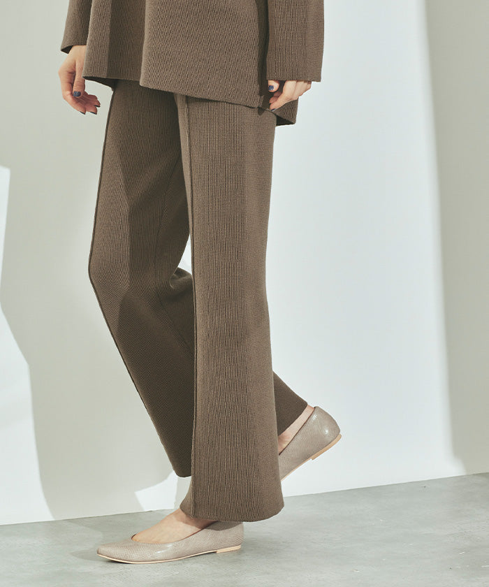 ティティベイト titivate センターピンタックニットパンツ (モカ) モカ