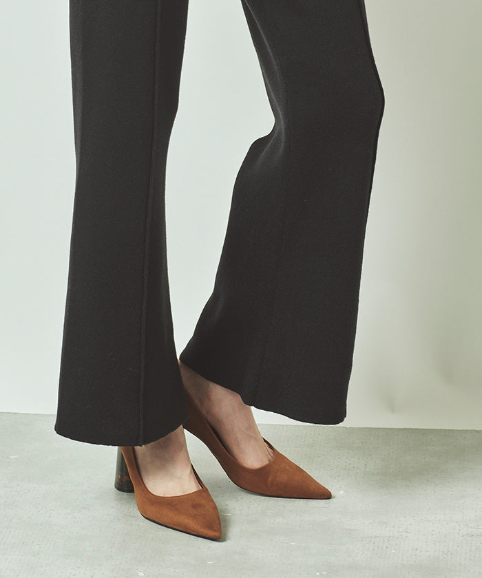 ティティベイト titivate センターピンタックニットパンツ (モカ) モカ