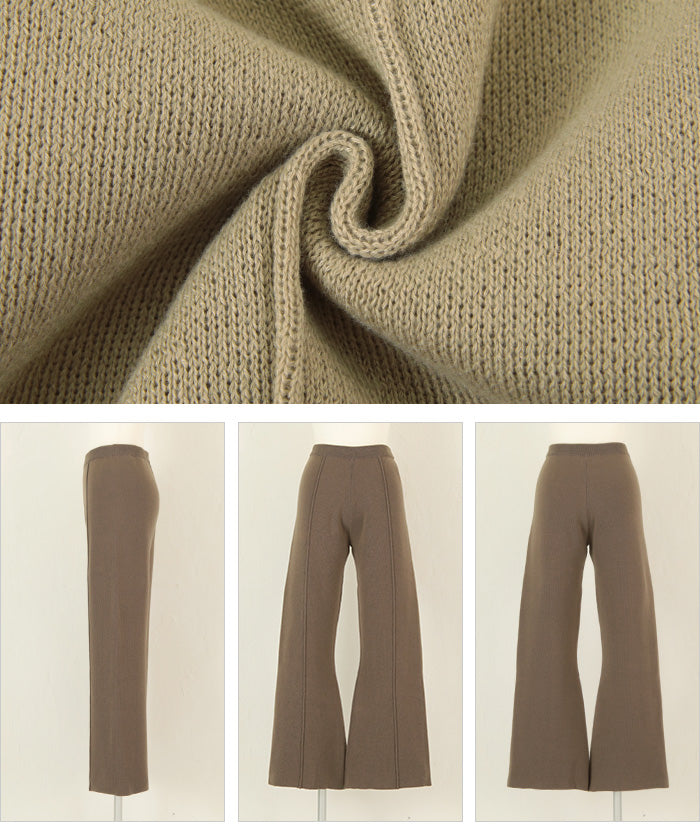 ティティベイト titivate センターピンタックニットパンツ (モカ) モカ