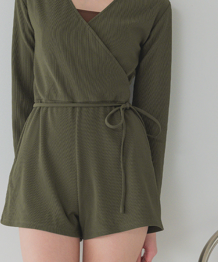 ティティベイト titivate カシュクールオールインワン/ラッシュガード/水着 (ピンクブラウン) ピンクブラウン