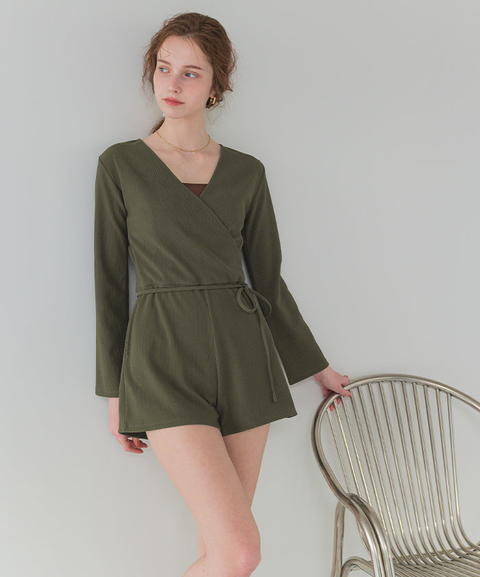 ティティベイト titivate カシュクールオールインワン/ラッシュガード/水着 (カーキ) カーキ