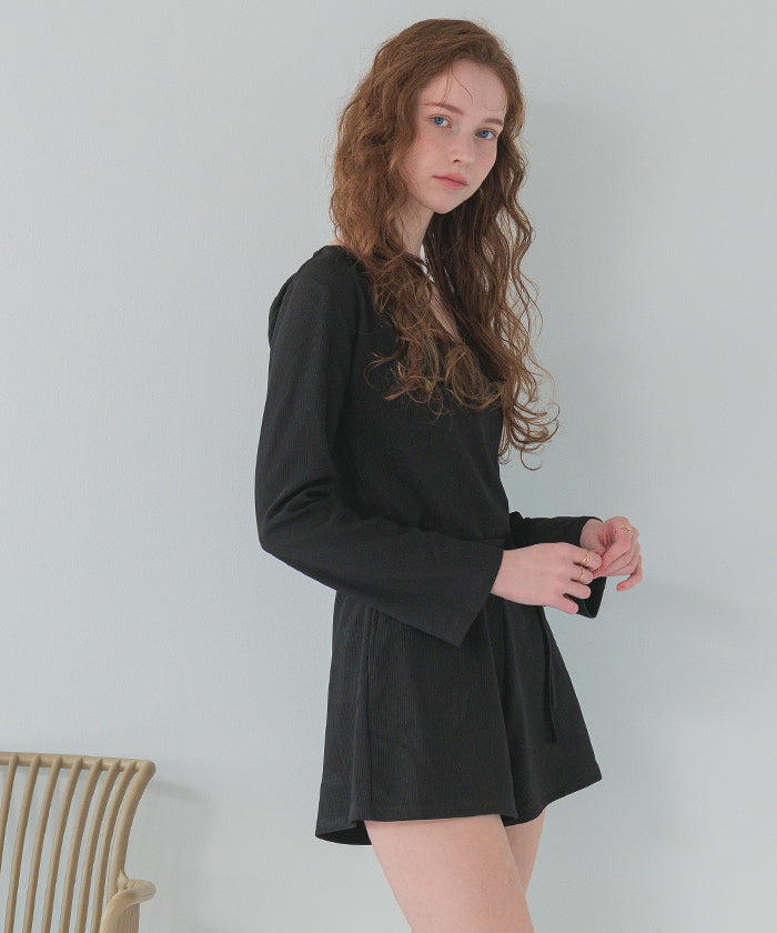 ティティベイト titivate カシュクールオールインワン/ラッシュガード/水着 (ブラック) ブラック