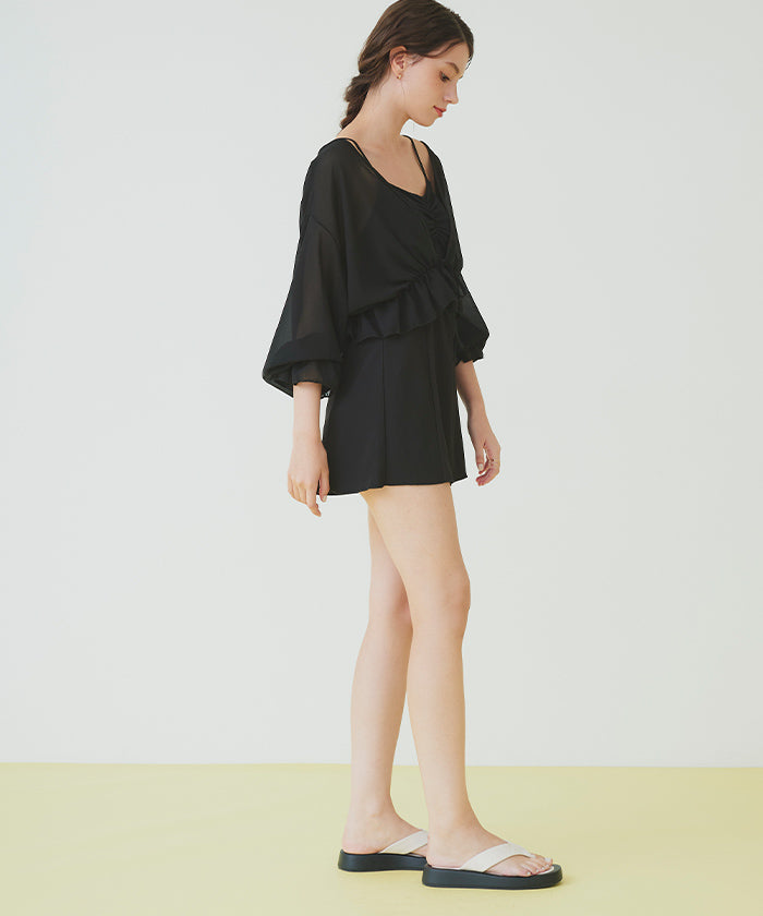 ティティベイト titivate ハイウエストシンプルショートパンツ/水着【返品不可商品】