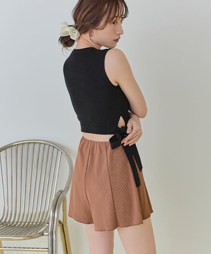 ティティベイト titivate ハイウエストシンプルショートパンツ/水着【返品不可商品】