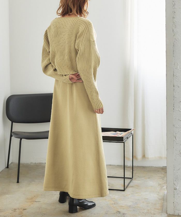 ティティベイト titivate デザインニットレイヤードワンピース (グレージュ) グレージュ