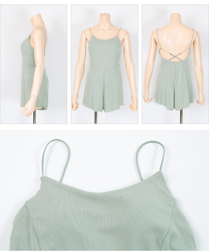ティティベイト titivate バックオープンシンプルロンパース/水着【返品不可商品】 (ミントグリーン) ミントグリーン