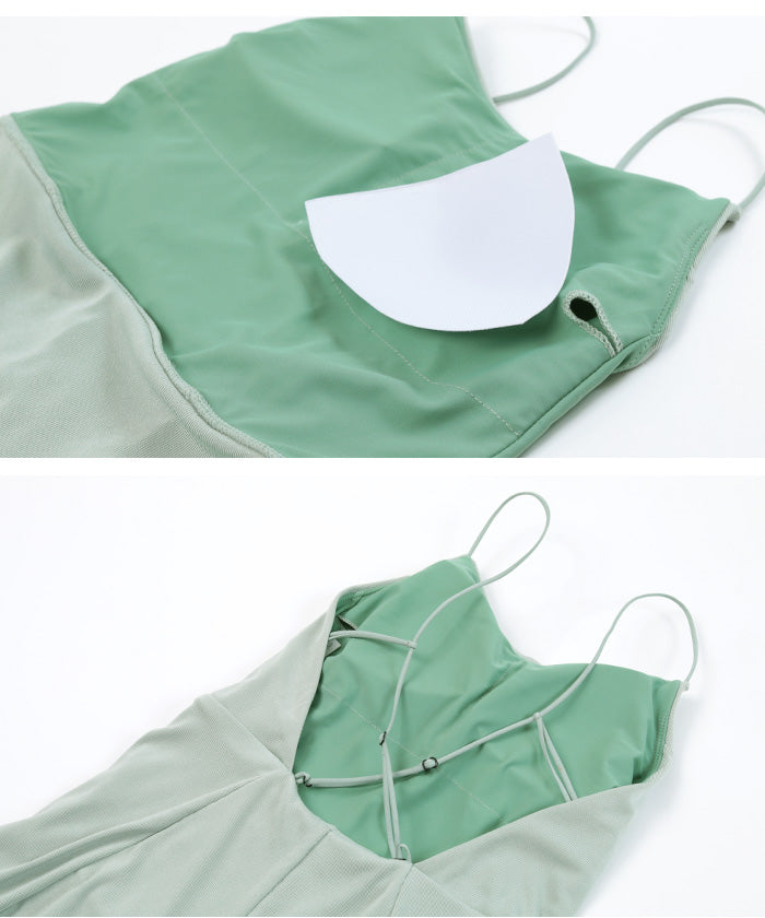 ティティベイト titivate バックオープンシンプルロンパース/水着【返品不可商品】 (ミントグリーン) ミントグリーン
