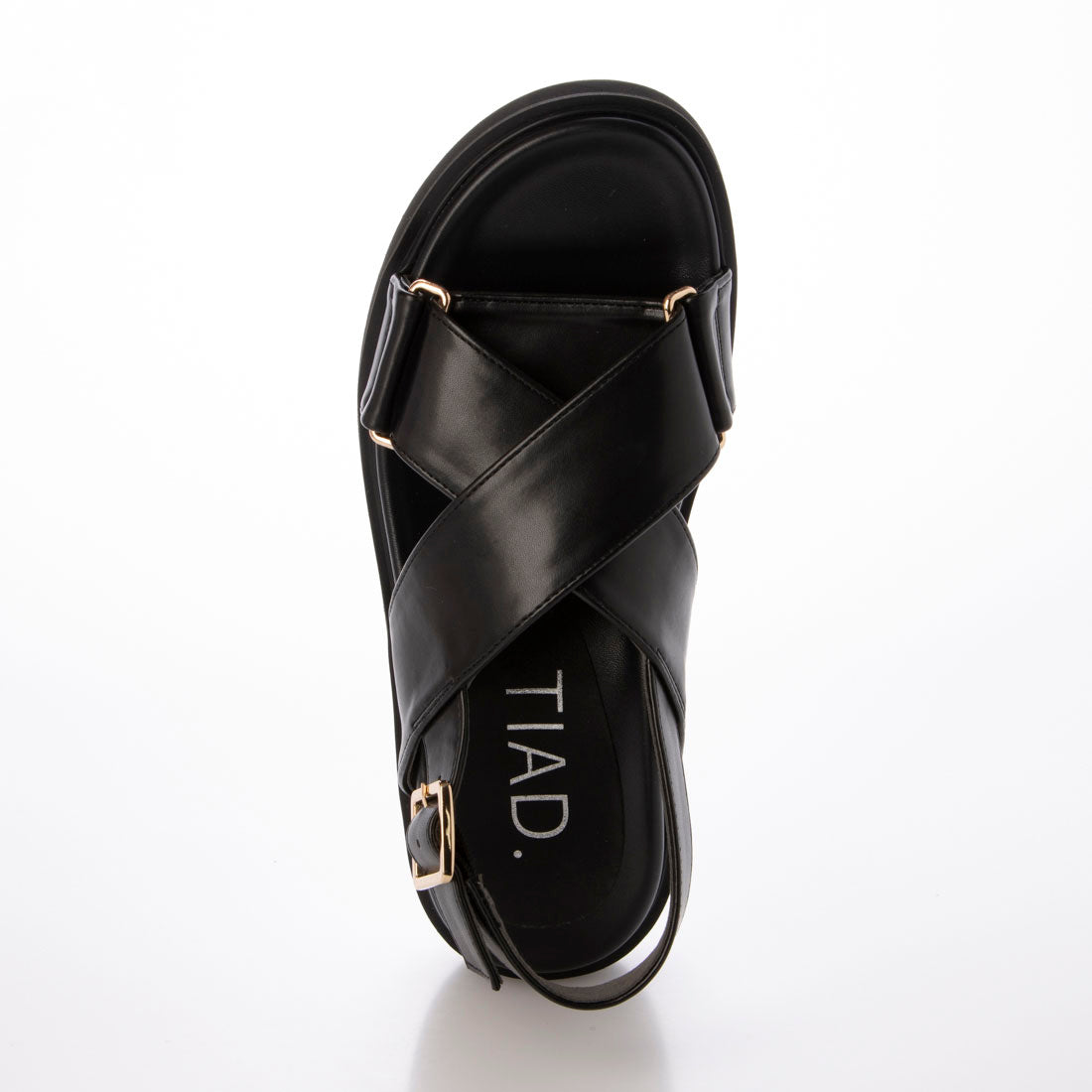 ティアッド TIAD. クロスストラップサンダル (ブラック) ブラック