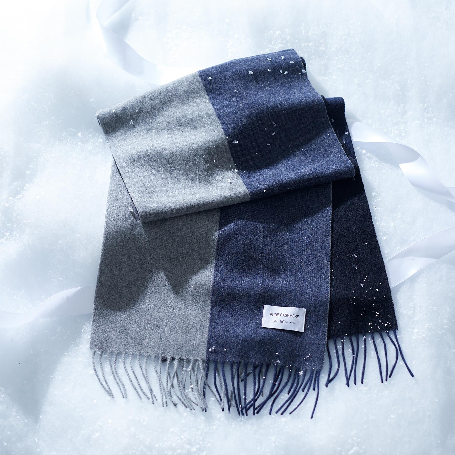 ティーケー タケオ キクチ tk.TAKEO KIKUCHI 【カシミヤ100%】ピュアカシミヤセパレートマフラー (ブルー(593)) ブルー(593)