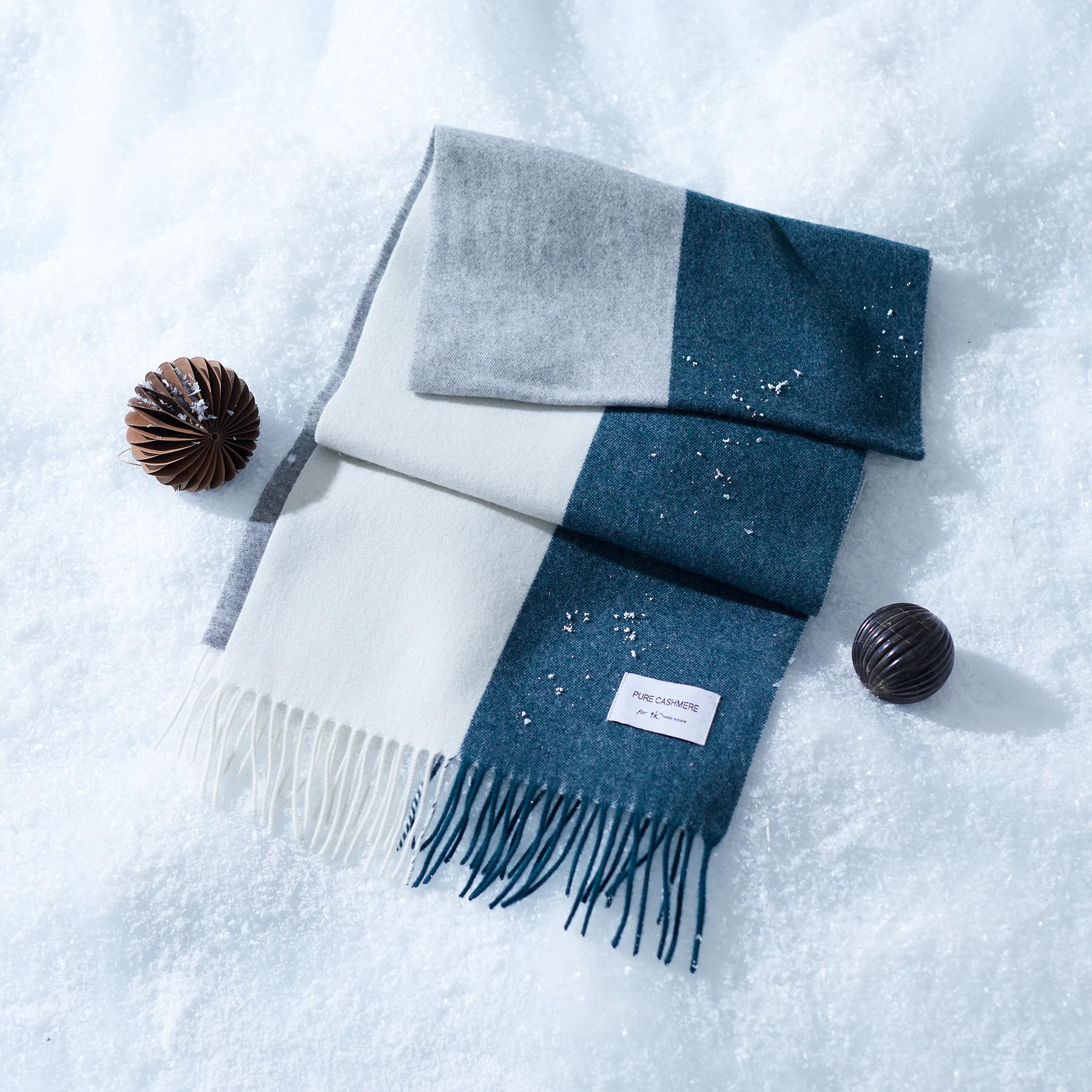 ティーケー タケオ キクチ tk.TAKEO KIKUCHI 【カシミヤ100%】ピュアカシミヤセパレートマフラー (ブルーグリーン(597)) ブルーグリーン(597)