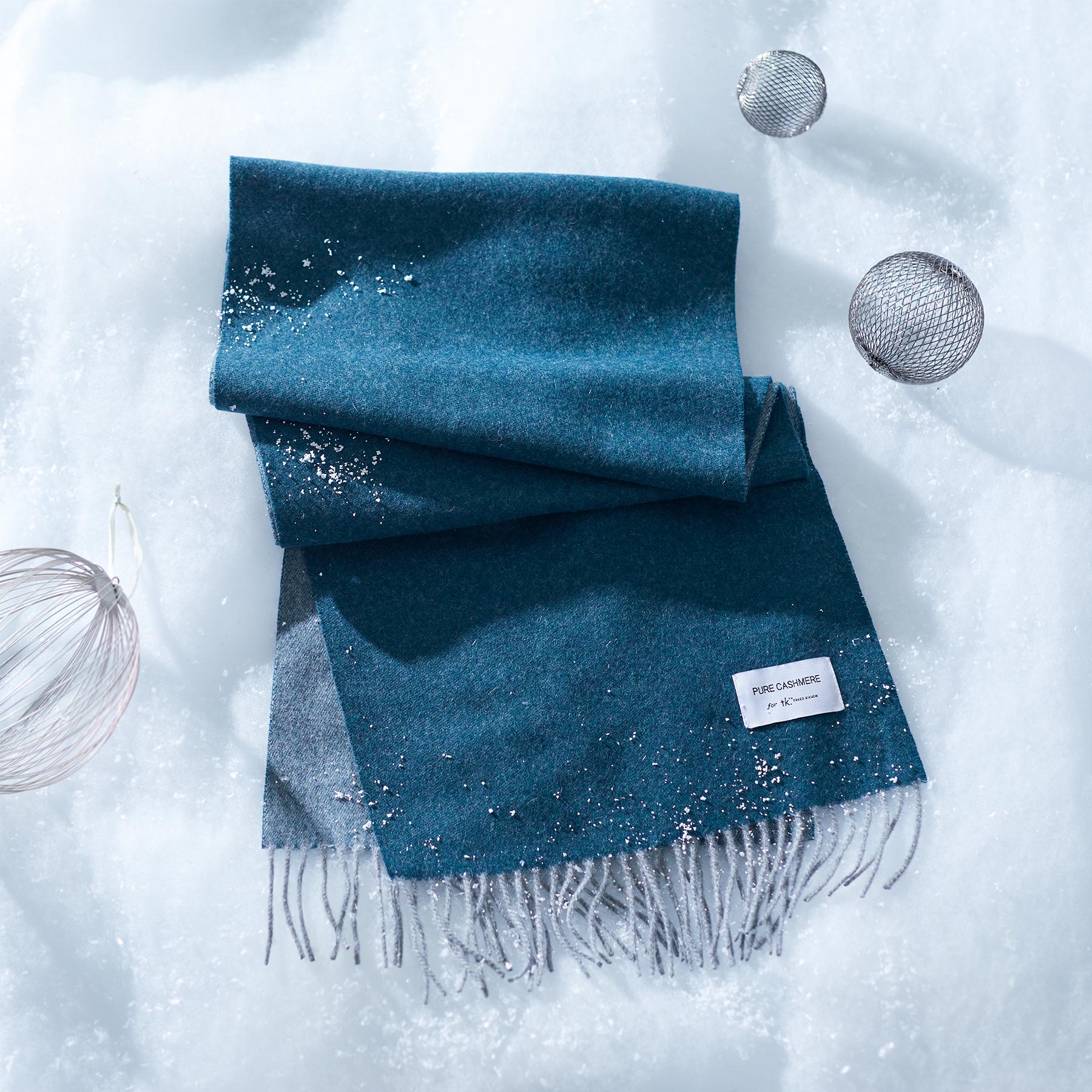 ティーケー タケオ キクチ tk.TAKEO KIKUCHI 【カシミヤ100%】ピュアカシミヤリバーシブルマフラー (ブルーグリーン(097)) ブルーグリーン(097)