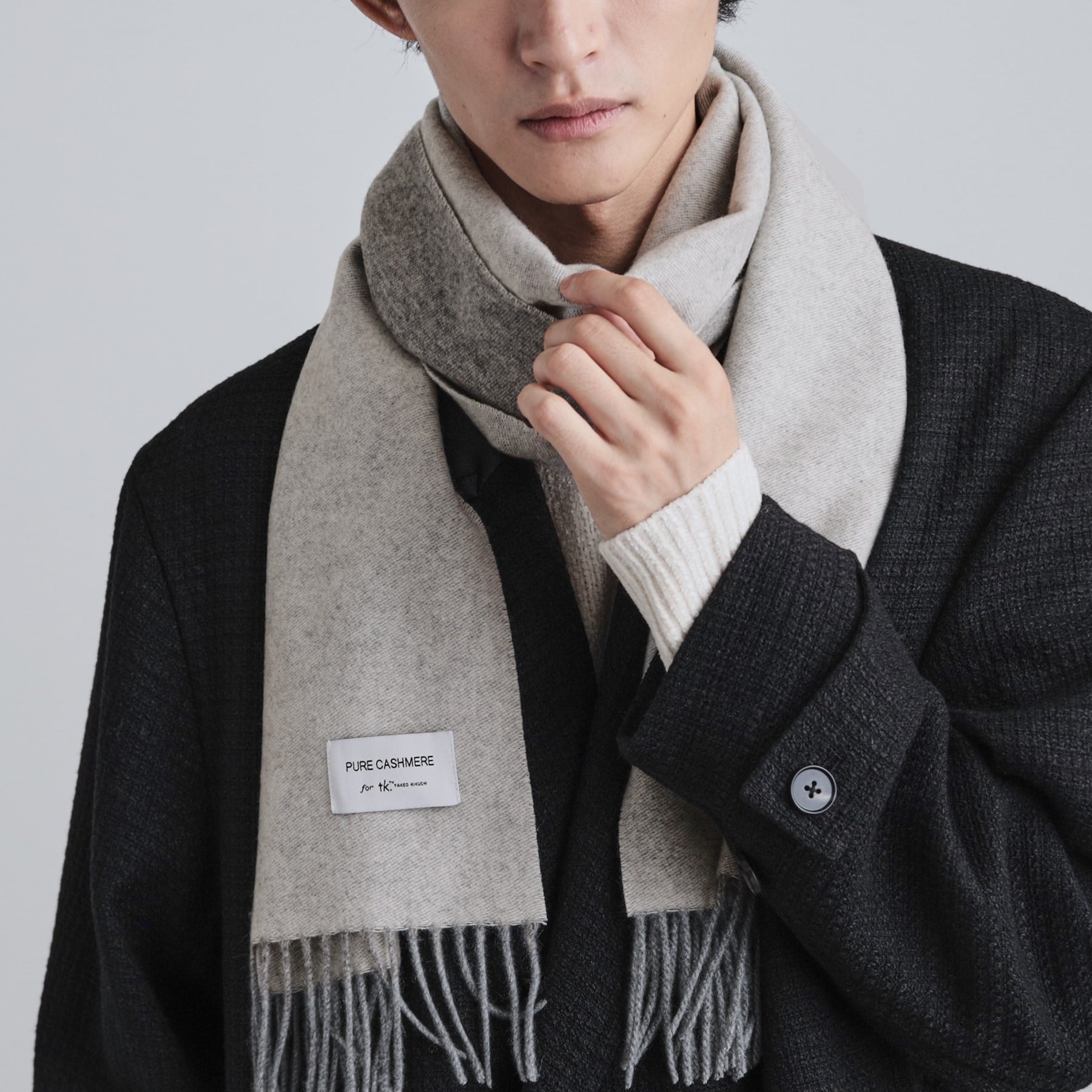 ティーケー タケオ キクチ tk.TAKEO KIKUCHI 【カシミヤ100%】ピュアカシミヤリバーシブルマフラー (ブルーグリーン(097)) ブルーグリーン(097)