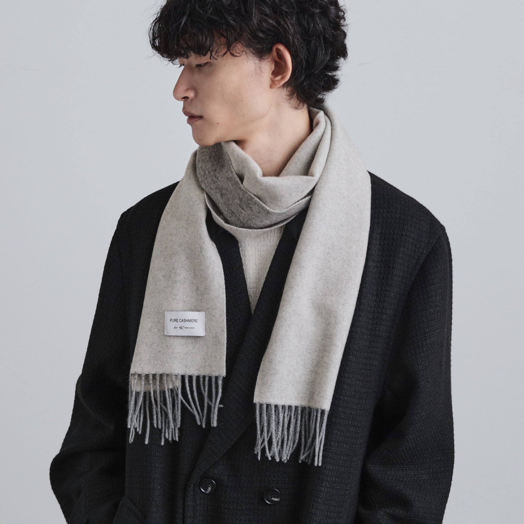 ティーケー タケオ キクチ tk.TAKEO KIKUCHI 【カシミヤ100%】ピュアカシミヤリバーシブルマフラー (ブルーグリーン(097)) ブルーグリーン(097)