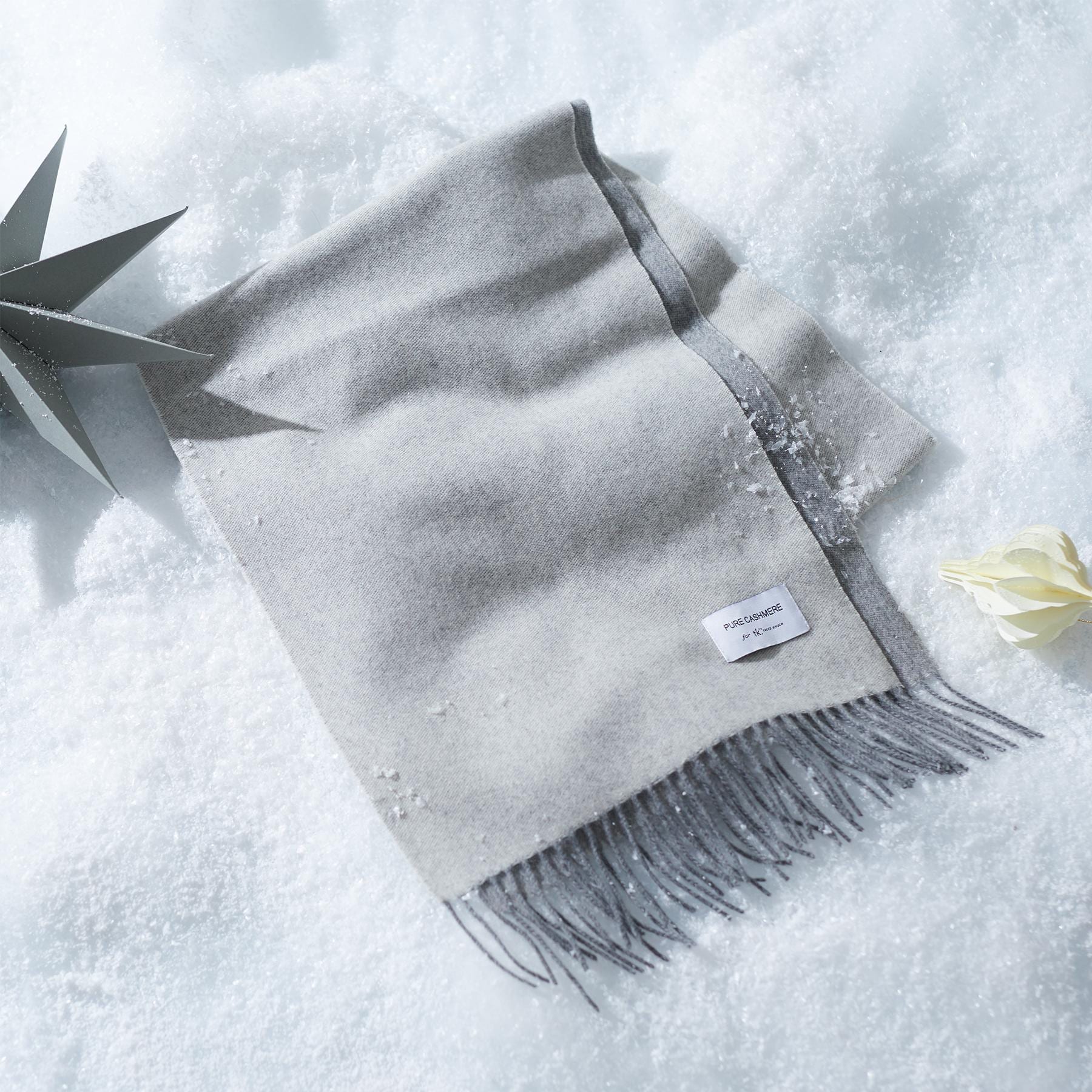 ティーケー タケオ キクチ tk.TAKEO KIKUCHI 【カシミヤ100%】ピュアカシミヤリバーシブルマフラー (アイボリー(004)) アイボリー(004)