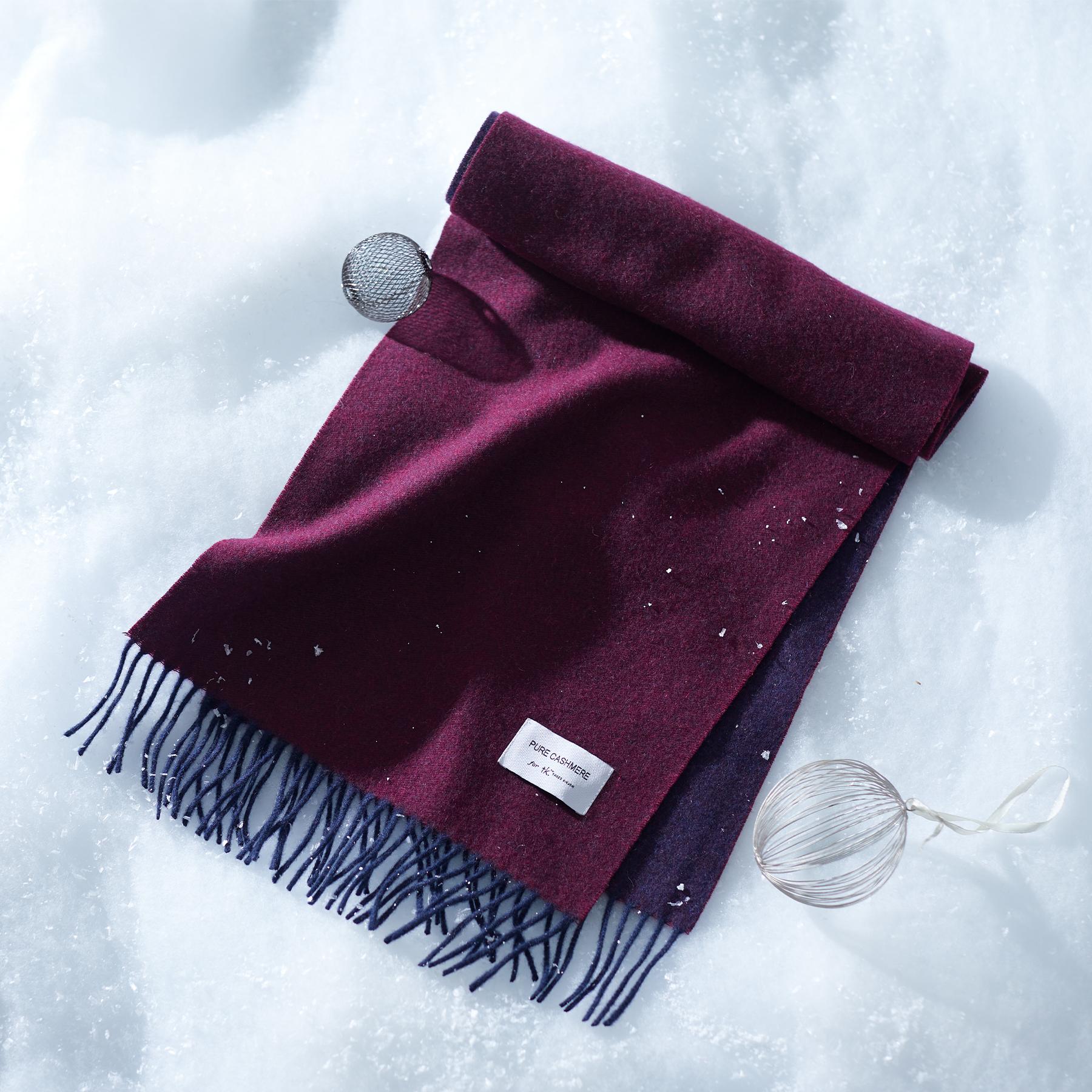 ティーケー タケオ キクチ tk.TAKEO KIKUCHI 【カシミヤ100%】ピュアカシミヤリバーシブルマフラー (ボルドー(064)) ボルドー(064)