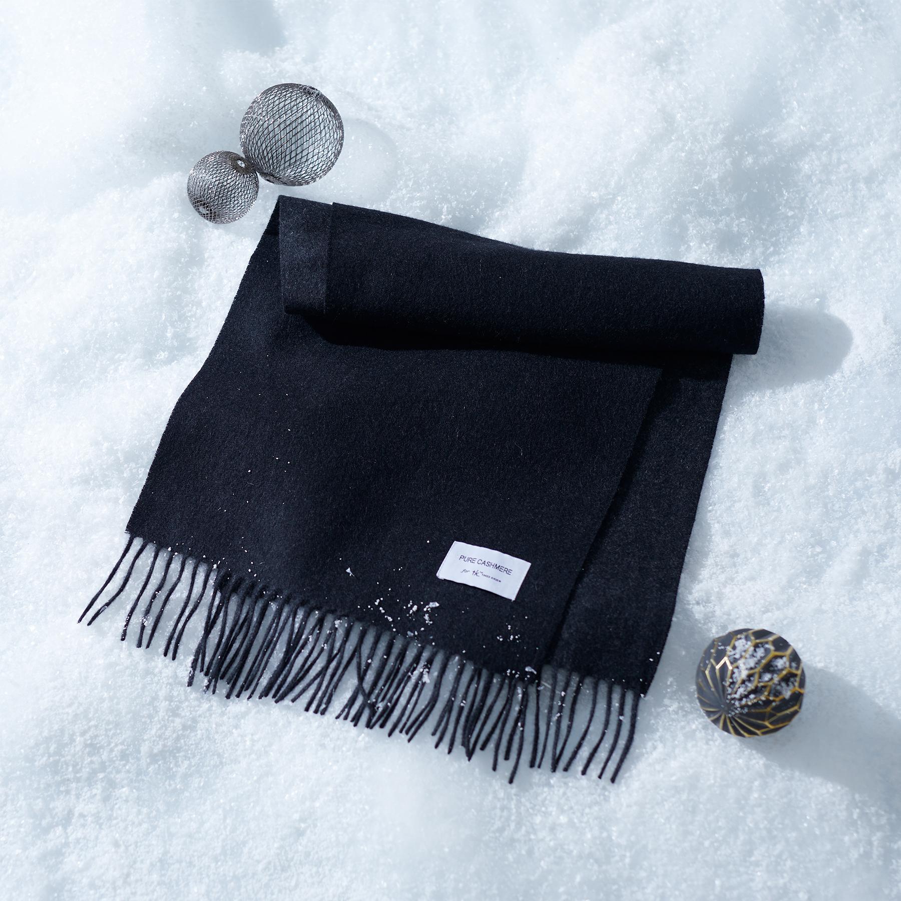 ティーケー タケオ キクチ tk.TAKEO KIKUCHI 【カシミヤ100%】ピュアカシミヤリバーシブルマフラー (ブラック(019)) ブラック(019)