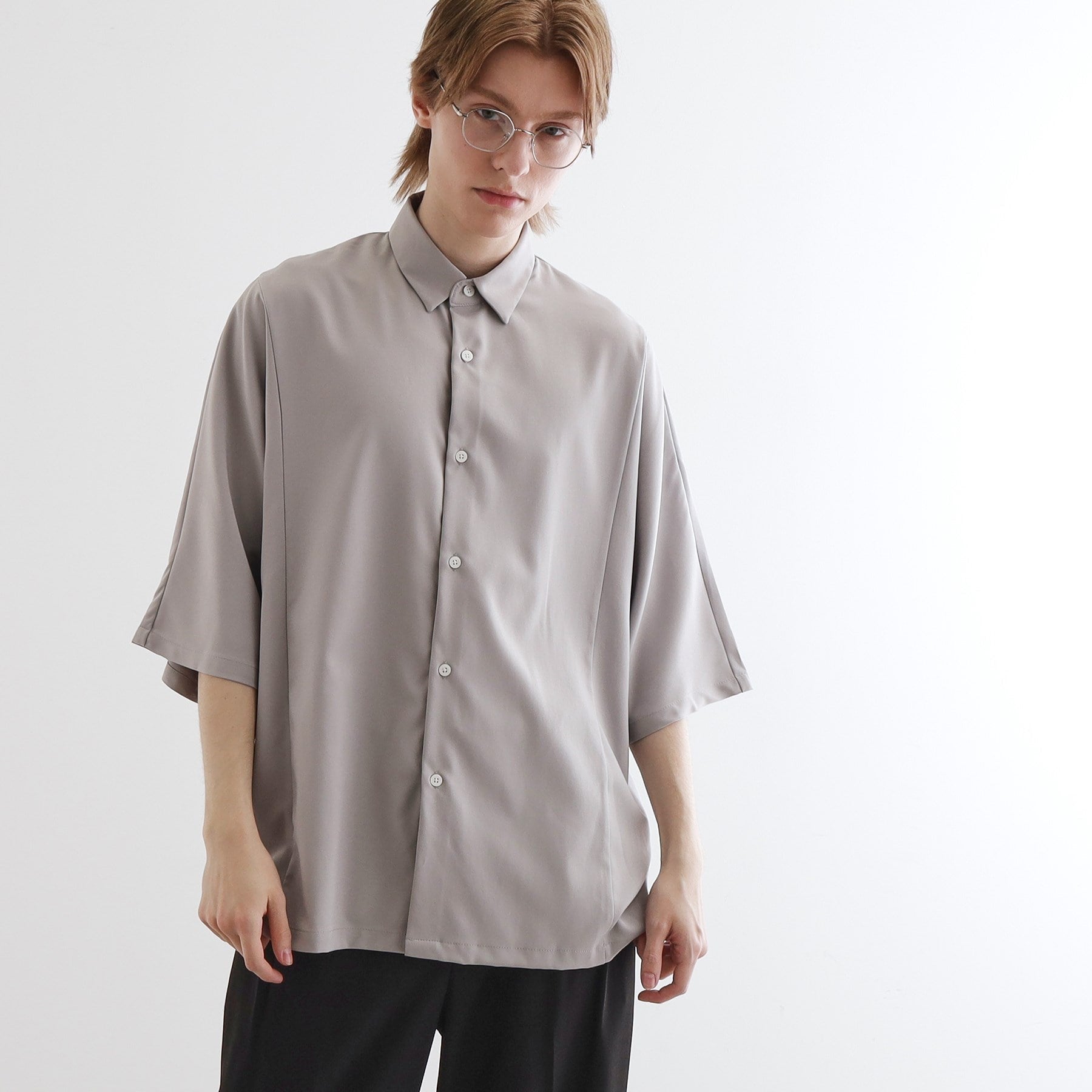 ティーケー タケオ キクチ tk.TAKEO KIKUCHI 配色ドルマンシャツ (ライトグレー(011)) ライトグレー(011)