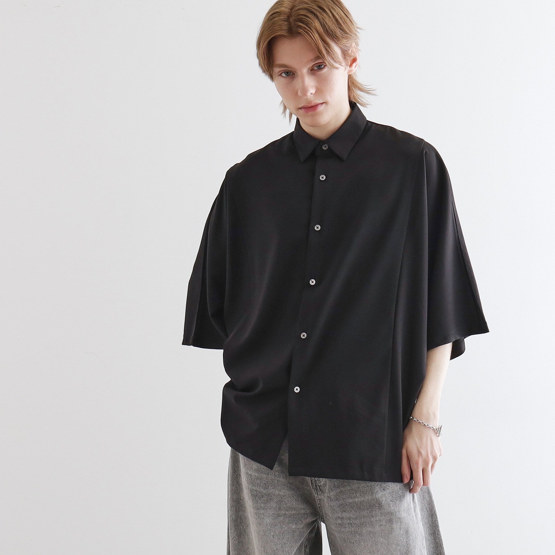 ティーケー タケオ キクチ tk.TAKEO KIKUCHI 配色ドルマンシャツ (ライトグレー(011)) ライトグレー(011)