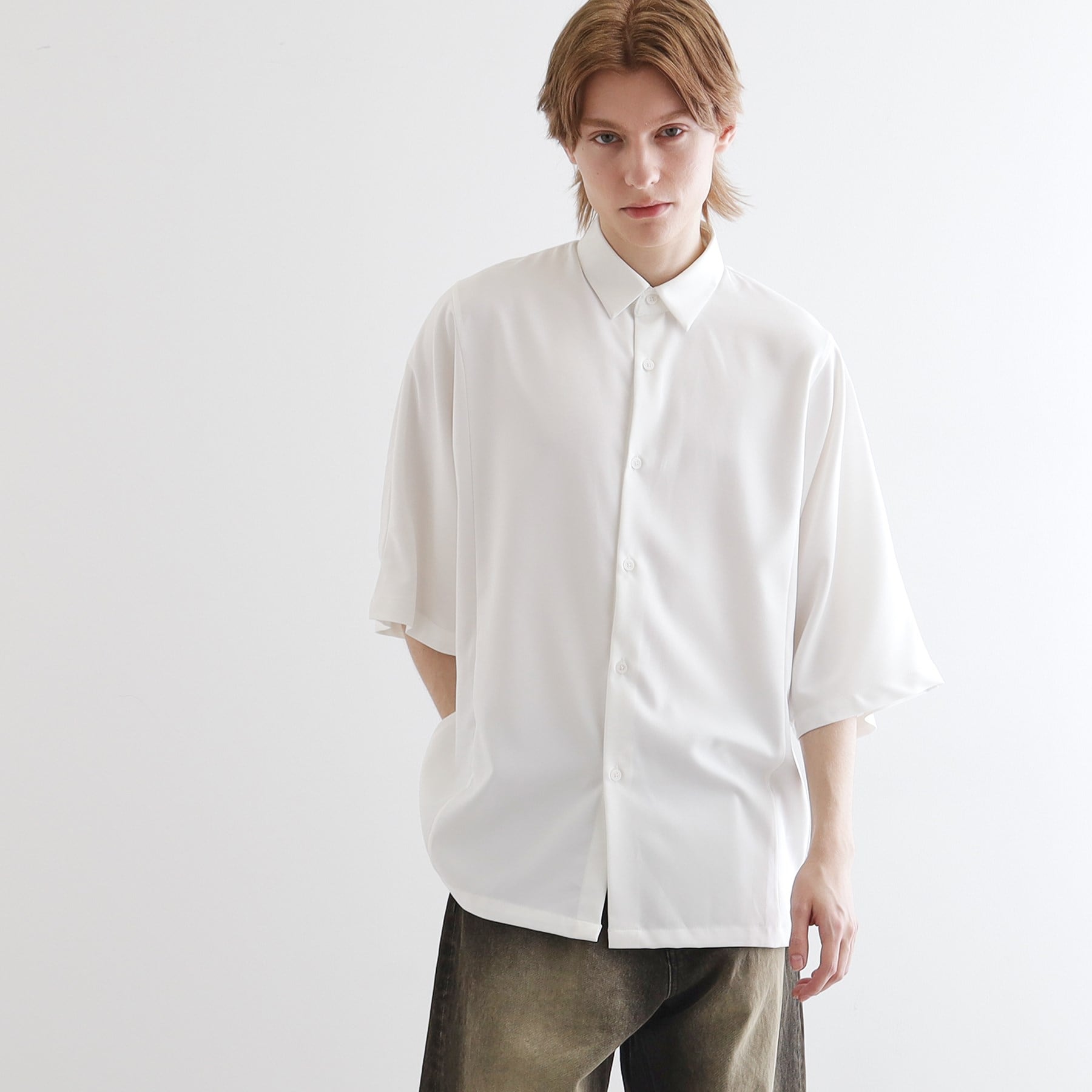 ティーケー タケオ キクチ tk.TAKEO KIKUCHI 配色ドルマンシャツ (ホワイト(001)) ホワイト(001)