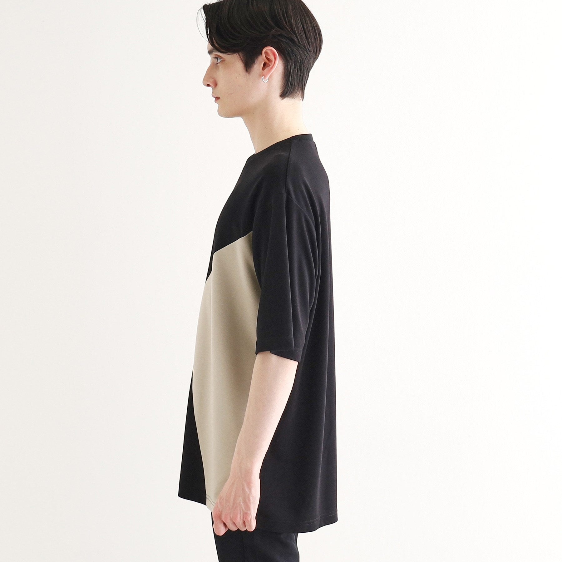 ティーケー タケオ キクチ tk.TAKEO KIKUCHI 【UV/接触冷感】ナナメ切替アソートTシャツ (ブラック(519)) ブラック(519)