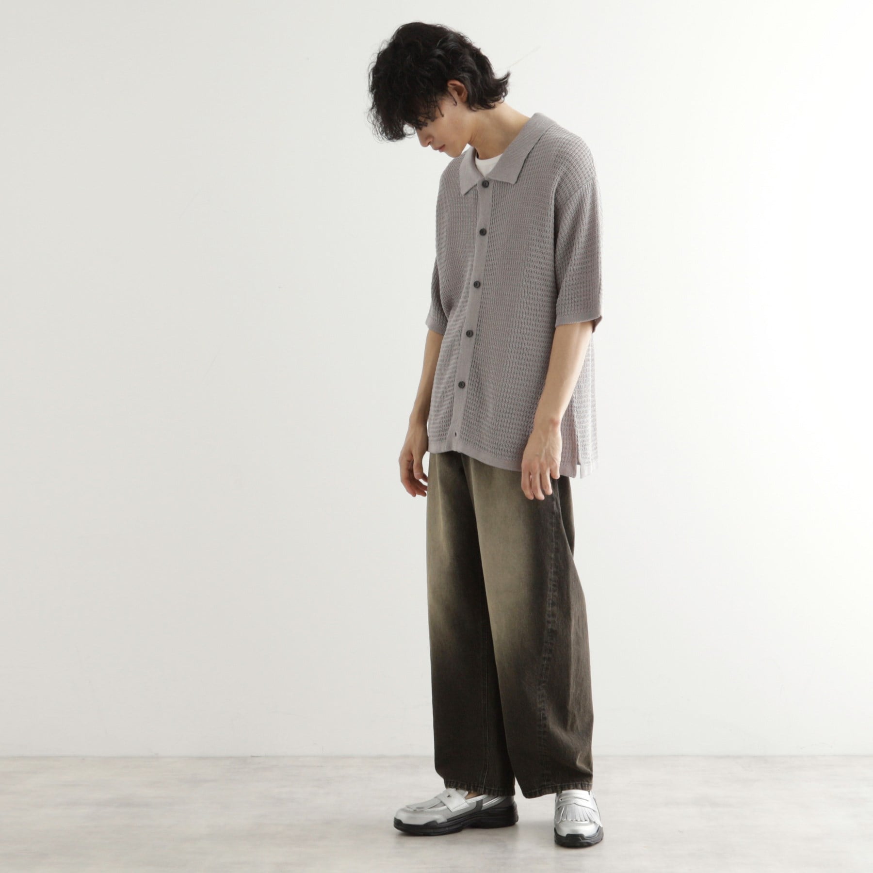 ティーケー タケオ キクチ tk.TAKEO KIKUCHI リネンライクニットポロシャツ (ブルー(092)) ブルー(092)