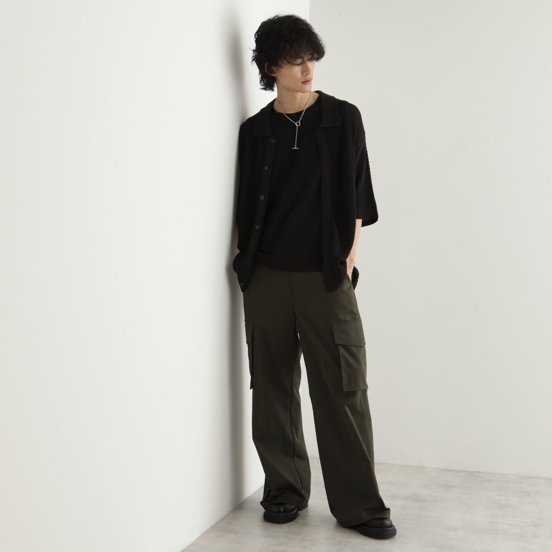 ティーケー タケオ キクチ tk.TAKEO KIKUCHI リネンライクニットポロシャツ (ブルー(092)) ブルー(092)