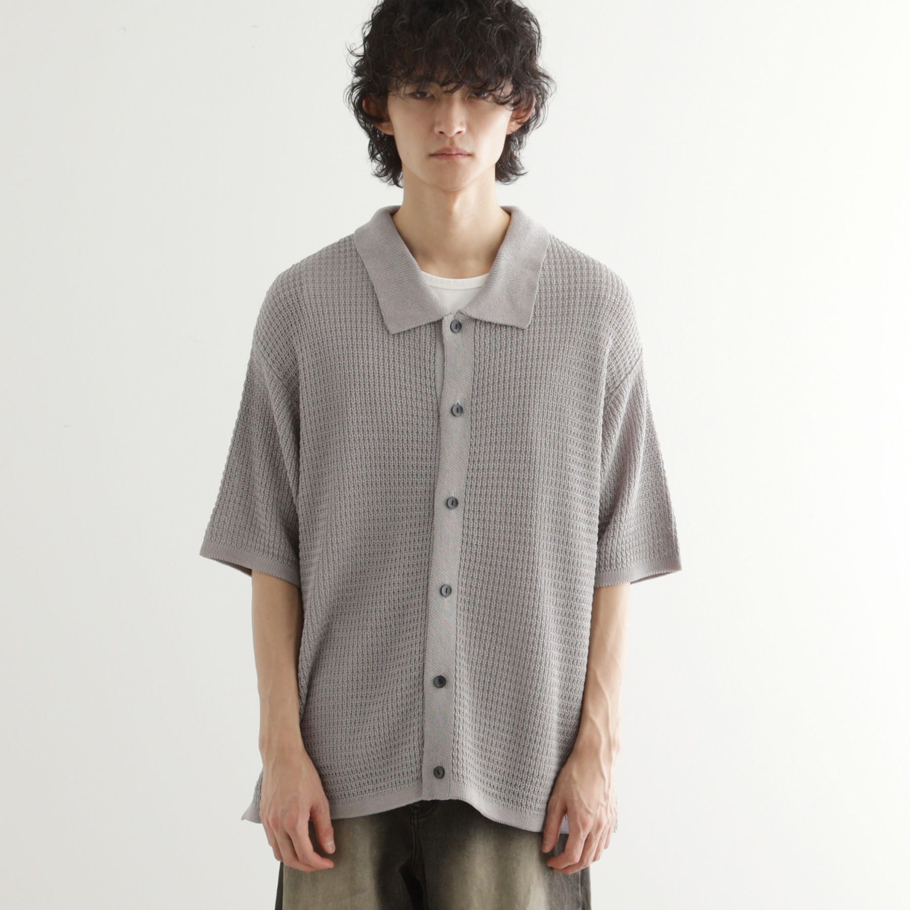 ティーケー タケオ キクチ tk.TAKEO KIKUCHI リネンライクニットポロシャツ (ブルー(092)) ブルー(092)