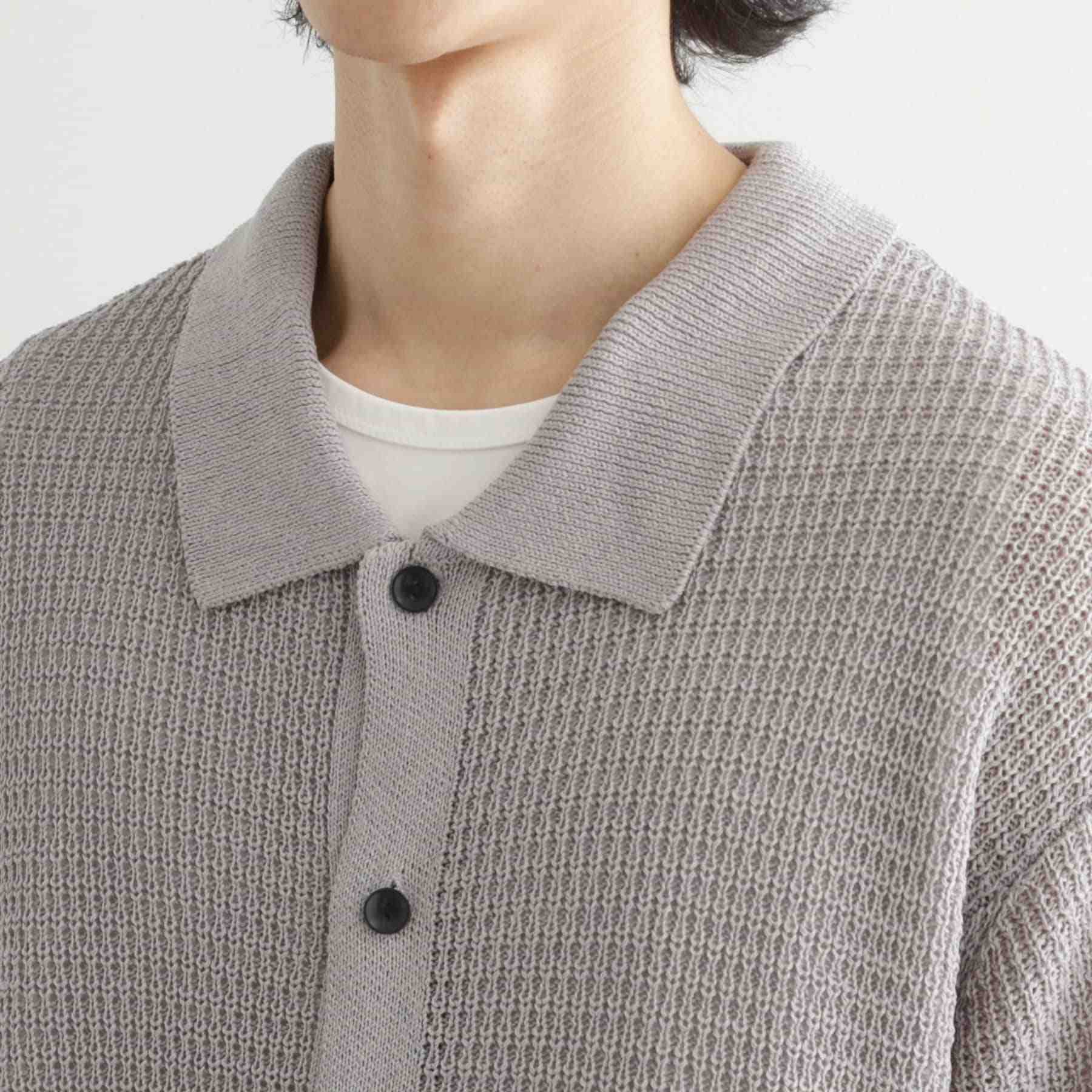 ティーケー タケオ キクチ tk.TAKEO KIKUCHI リネンライクニットポロシャツ (ブルー(092)) ブルー(092)