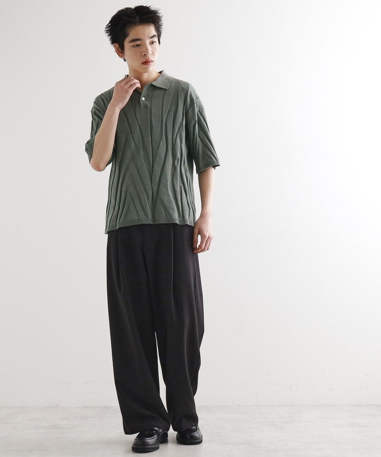 ティーケー タケオ キクチ tk.TAKEO KIKUCHI ジャカードニットポロ (グレー(012)) グレー(012)