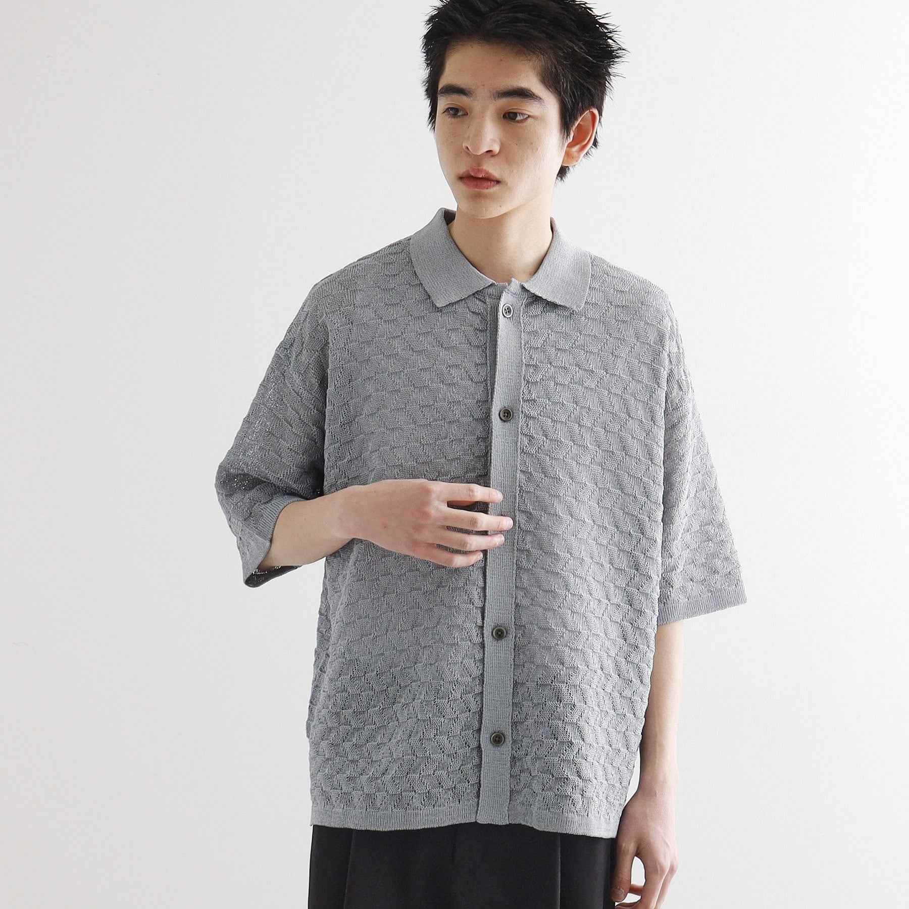 ティーケー タケオ キクチ tk.TAKEO KIKUCHI ニットポロカーディガン (ライトグレー(011)) ライトグレー(011)