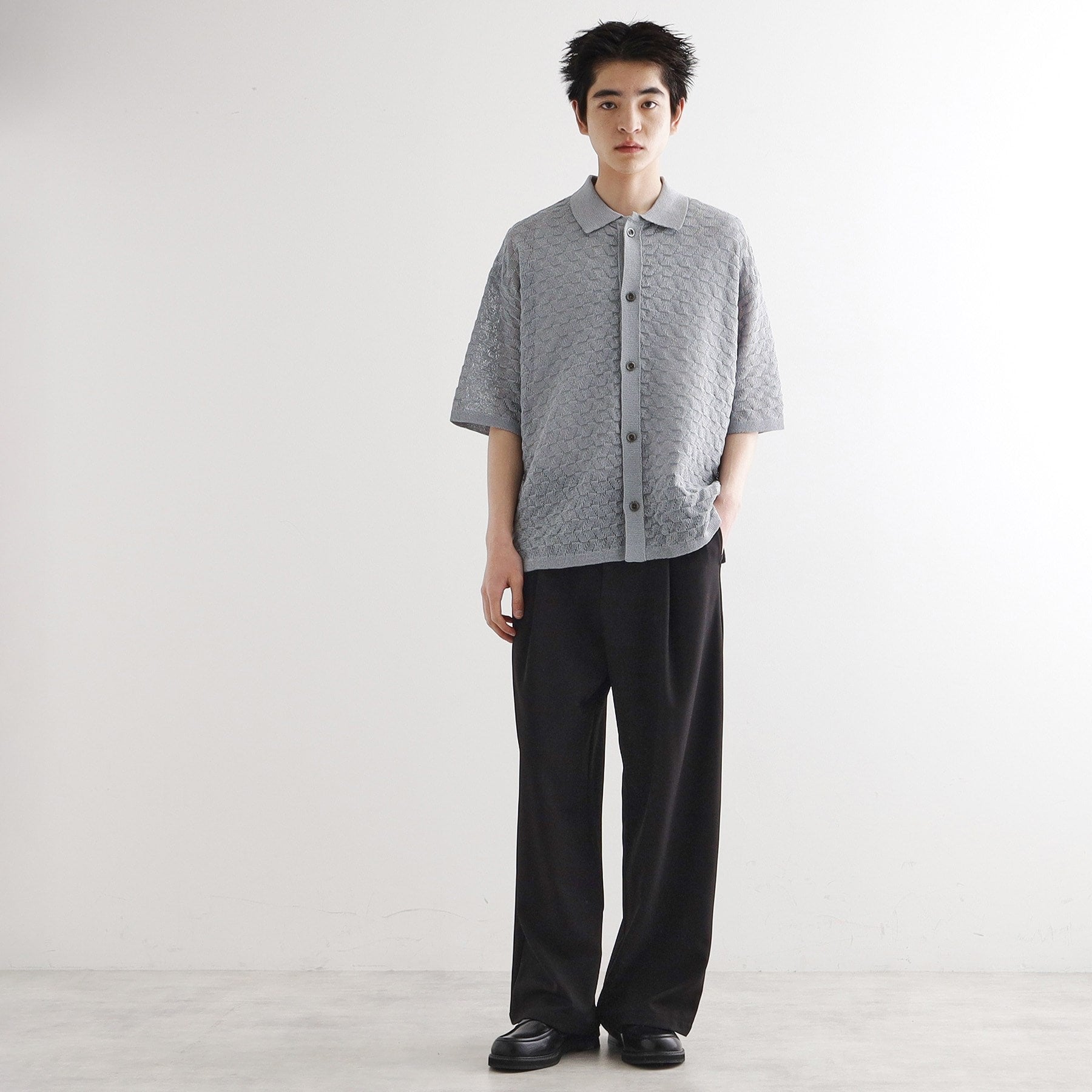 ティーケー タケオ キクチ tk.TAKEO KIKUCHI ニットポロカーディガン (ライトグレー(011)) ライトグレー(011)