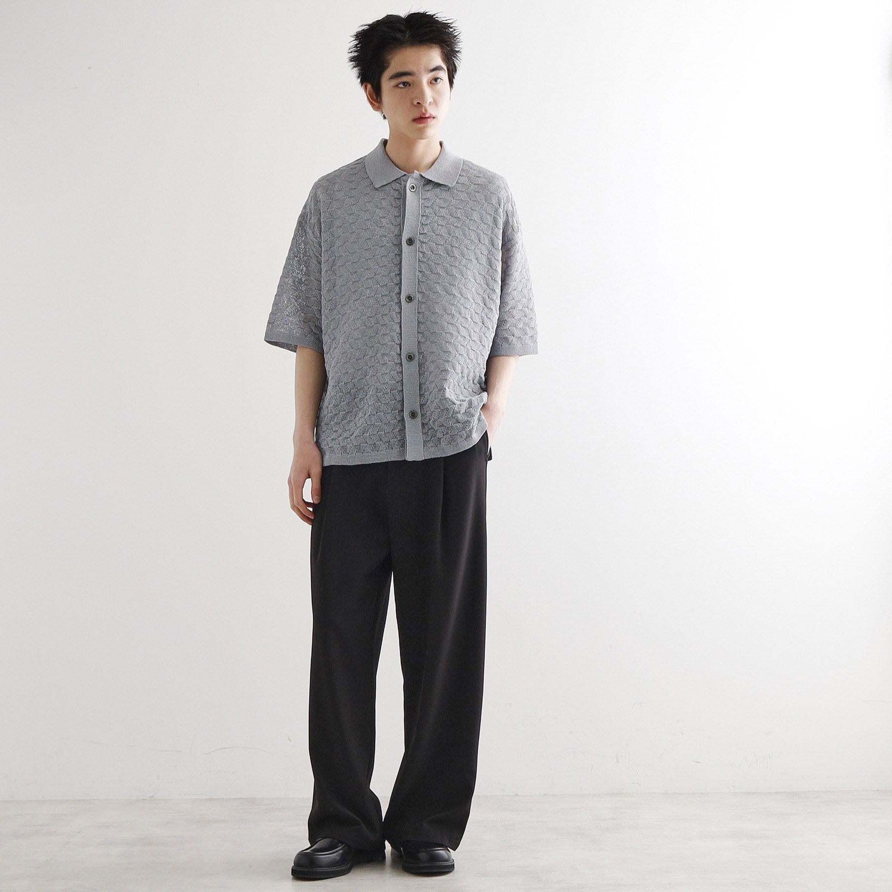 ティーケー タケオ キクチ tk.TAKEO KIKUCHI ニットポロカーディガン (ライトグレー(011)) ライトグレー(011)