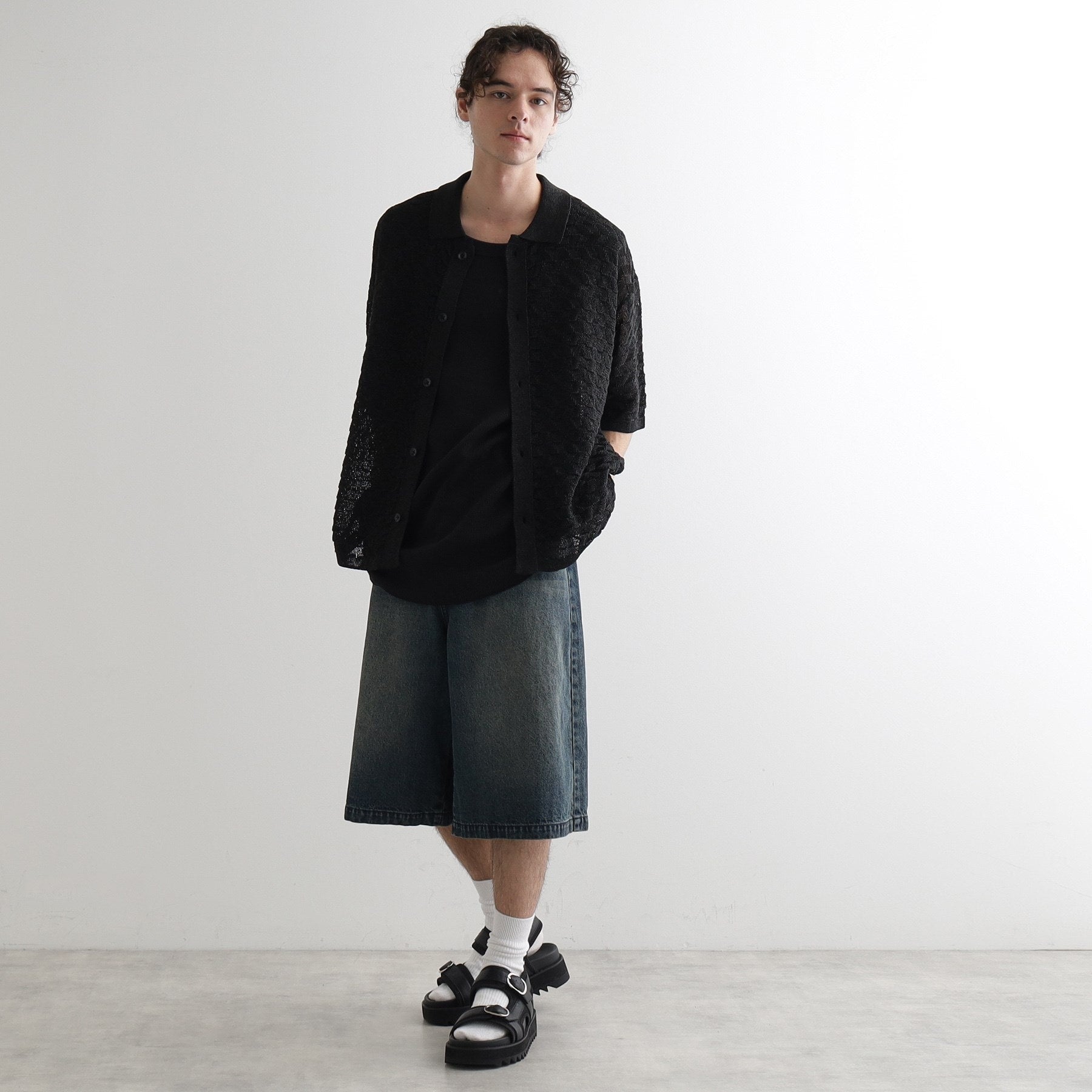 ティーケー タケオ キクチ tk.TAKEO KIKUCHI ニットポロカーディガン (ライトグレー(011)) ライトグレー(011)