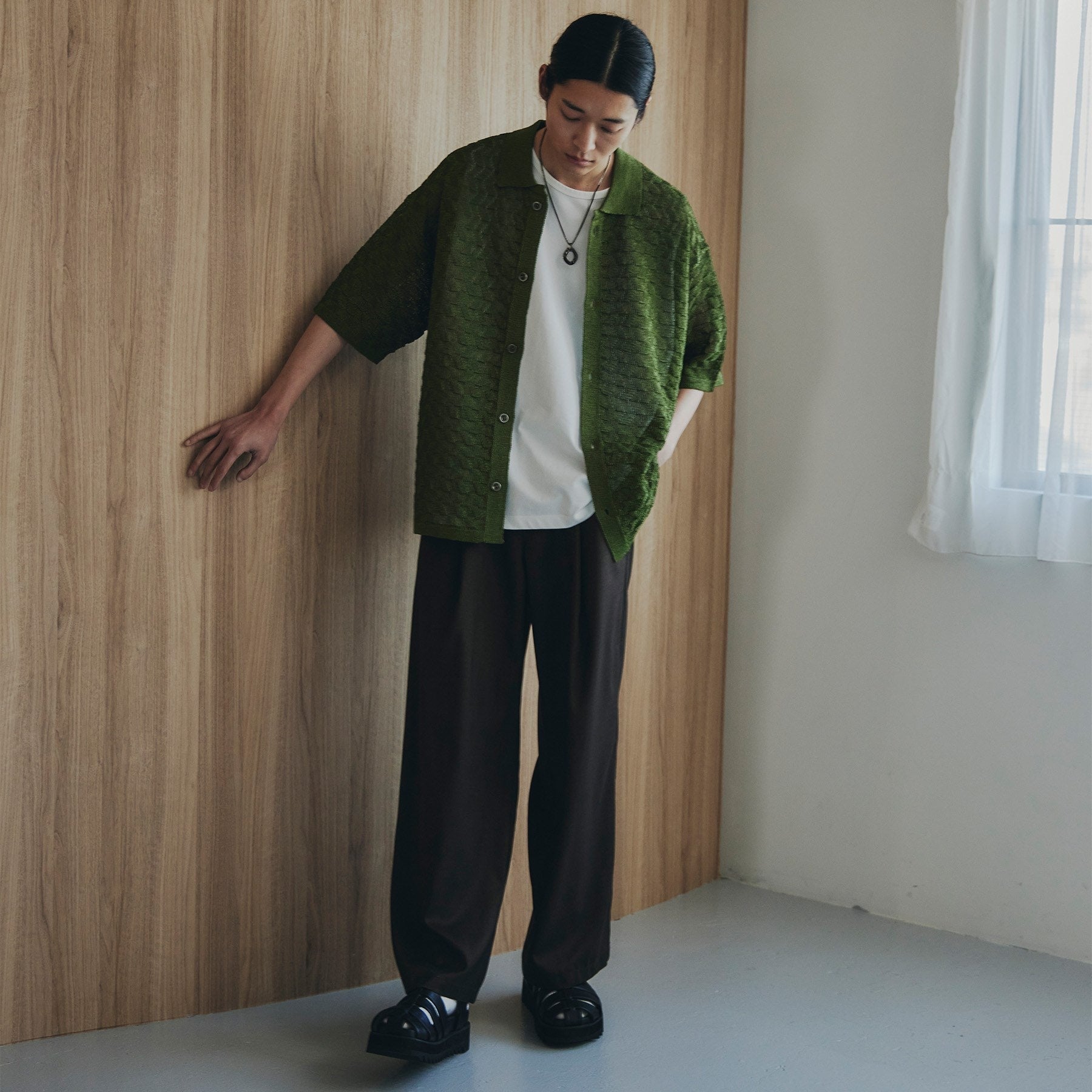 ティーケー タケオ キクチ tk.TAKEO KIKUCHI ニットポロカーディガン (ライトグレー(011)) ライトグレー(011)