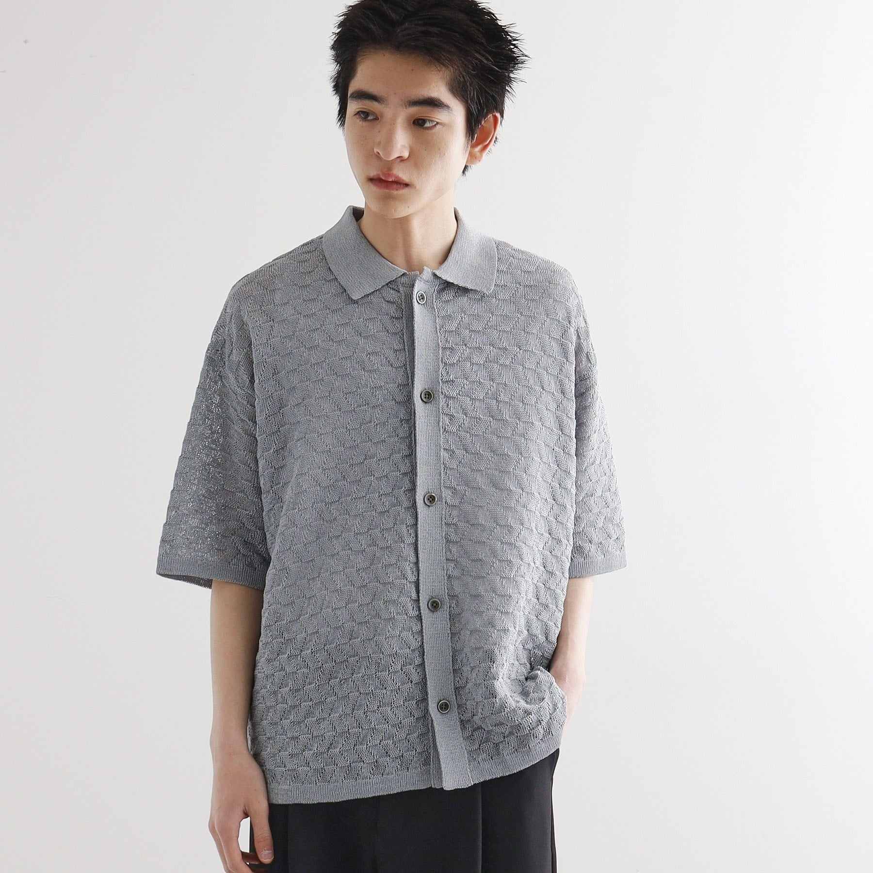 ティーケー タケオ キクチ tk.TAKEO KIKUCHI ニットポロカーディガン (ライトグレー(011)) ライトグレー(011)