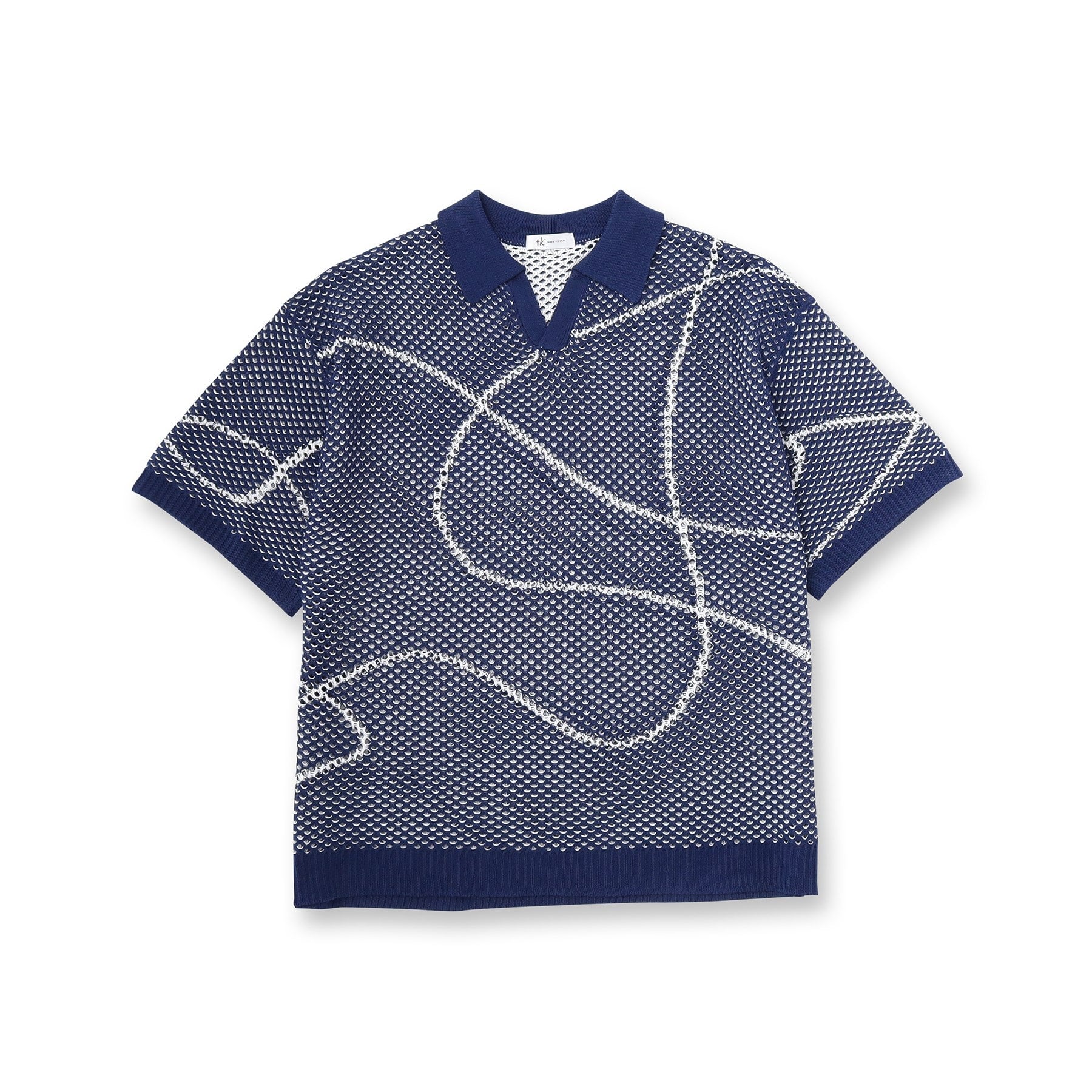 ティーケー タケオ キクチ tk.TAKEO KIKUCHI ラインアートニットポロ (ホワイト(001)) ホワイト(001)