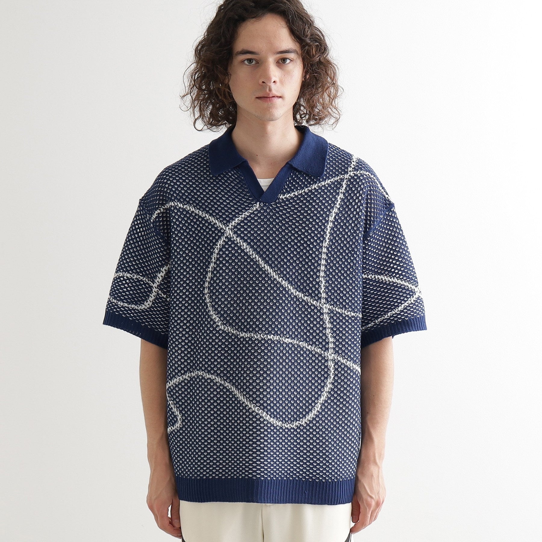 ティーケー タケオ キクチ tk.TAKEO KIKUCHI ラインアートニットポロ (ホワイト(001)) ホワイト(001)