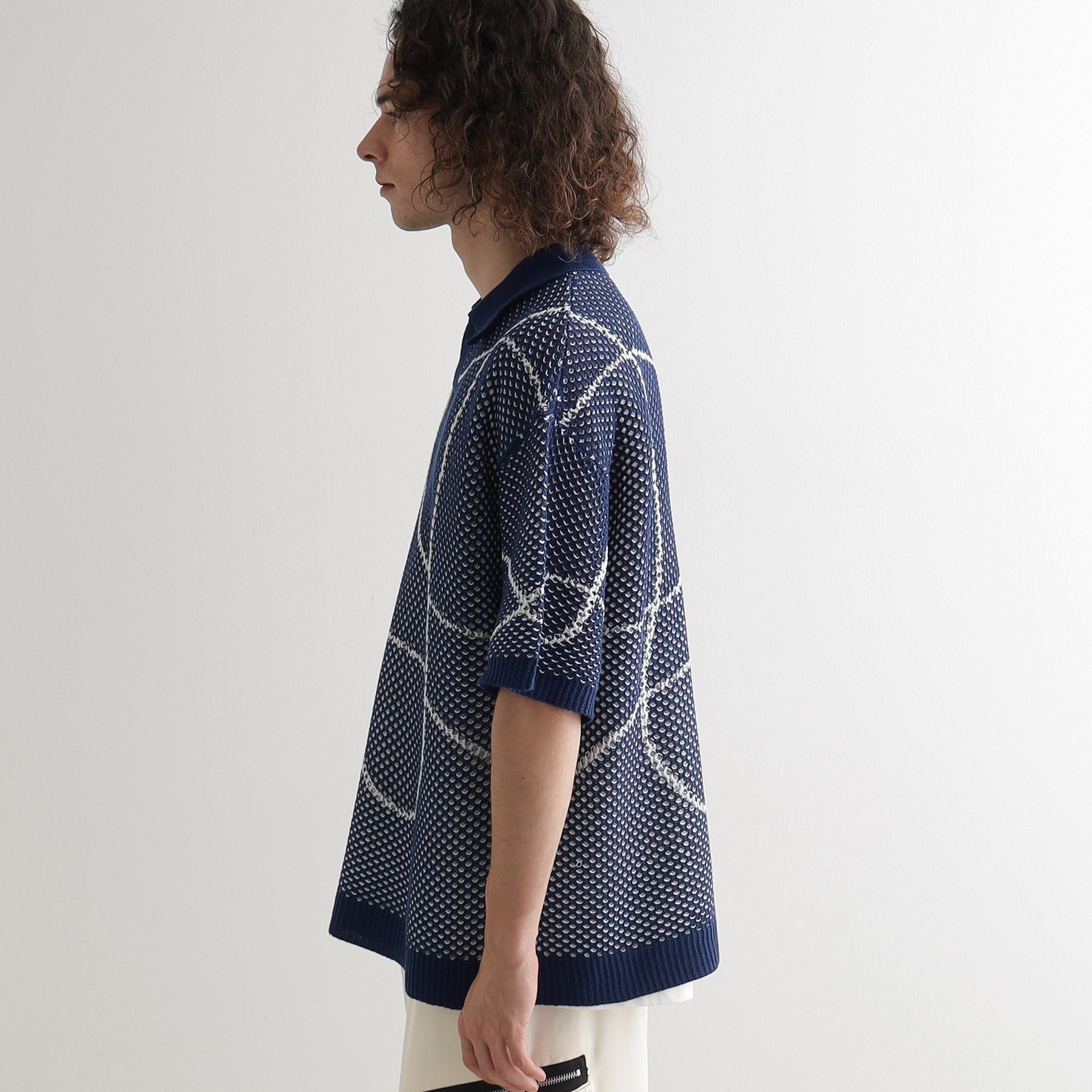 ティーケー タケオ キクチ tk.TAKEO KIKUCHI ラインアートニットポロ (ホワイト(001)) ホワイト(001)