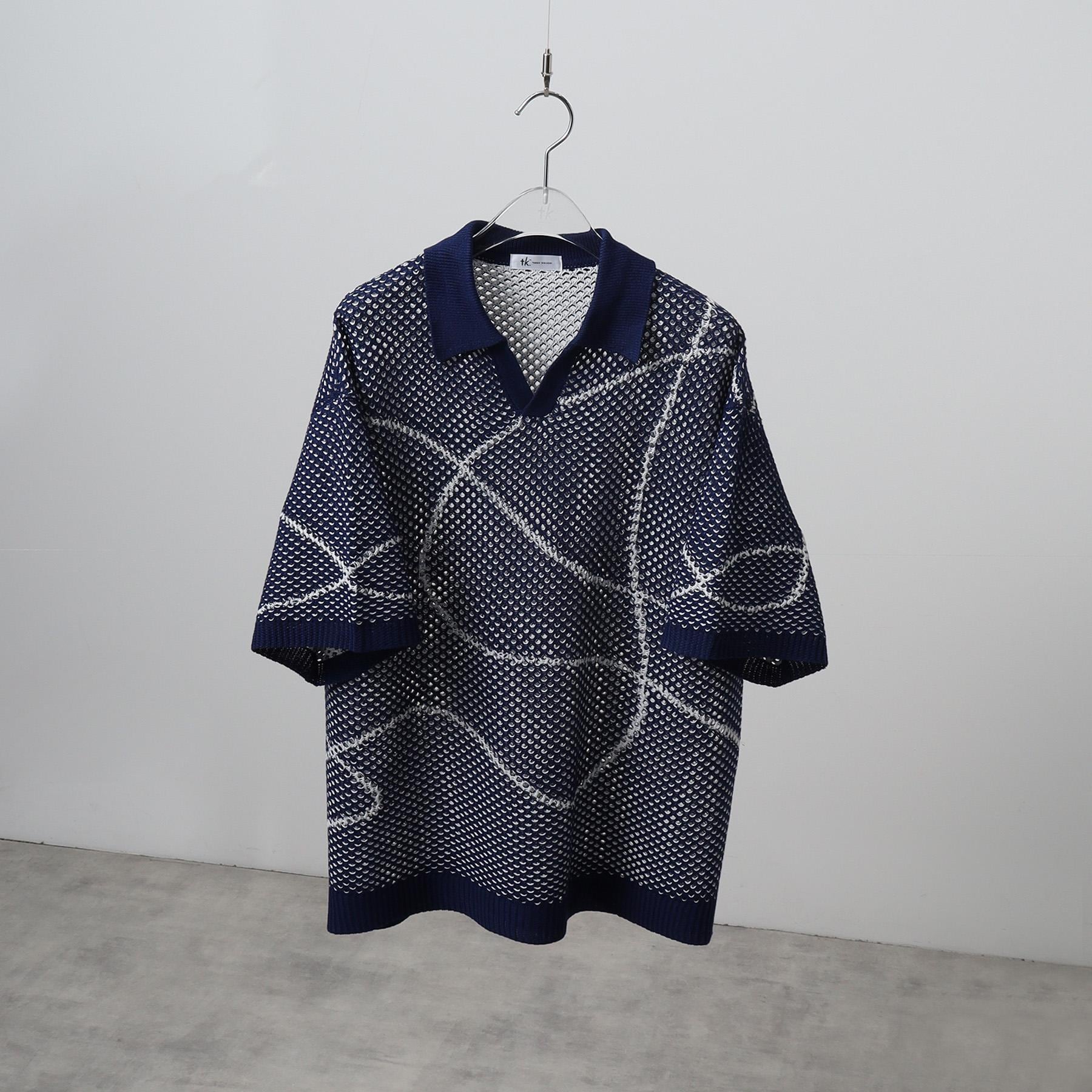 ティーケー タケオ キクチ tk.TAKEO KIKUCHI ラインアートニットポロ (ホワイト(001)) ホワイト(001)