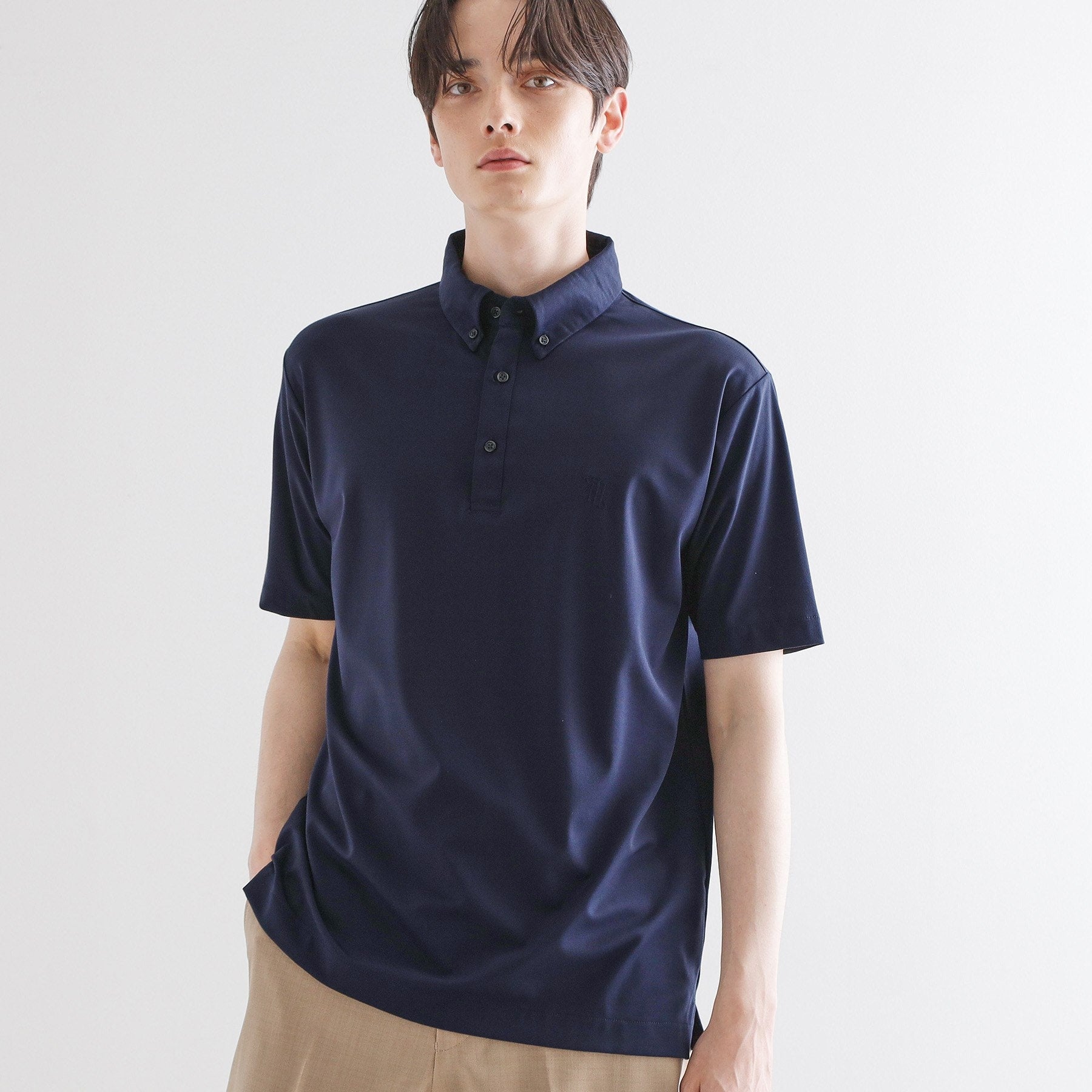 ティーケー タケオ キクチ tk.TAKEO KIKUCHI ハイゲージジャージストレッチポロシャツ (ネイビー(094)) ネイビー(094)