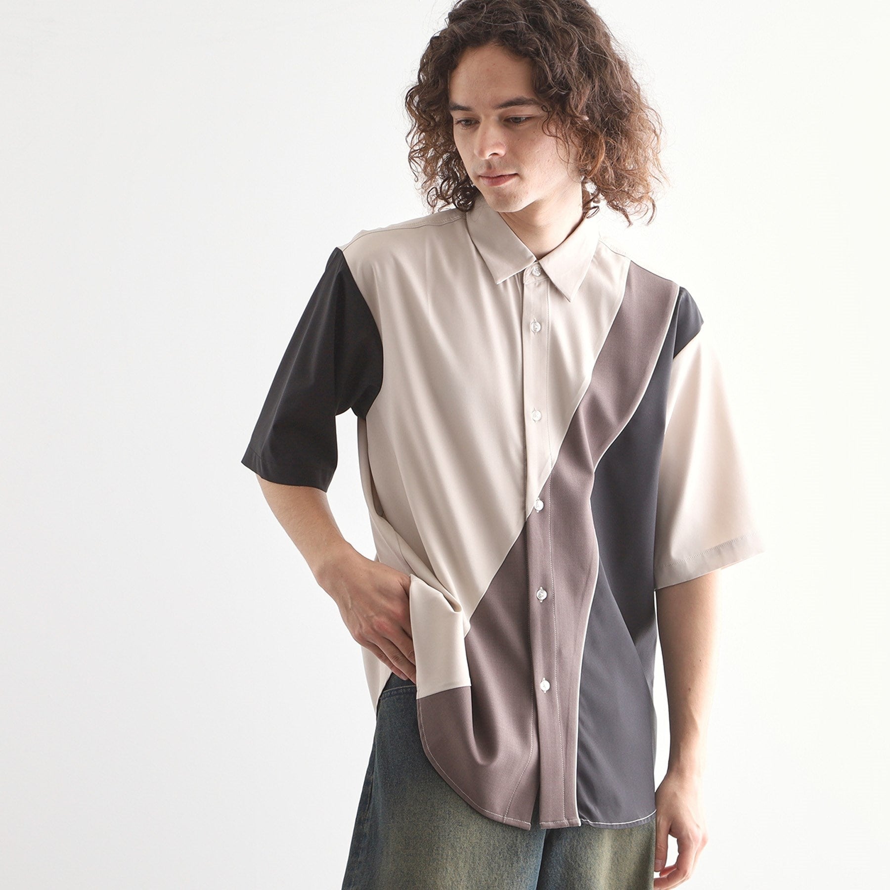 ティーケー タケオ キクチ tk.TAKEO KIKUCHI カーブスイッチシャツ (ホワイト(501)) ホワイト(501)