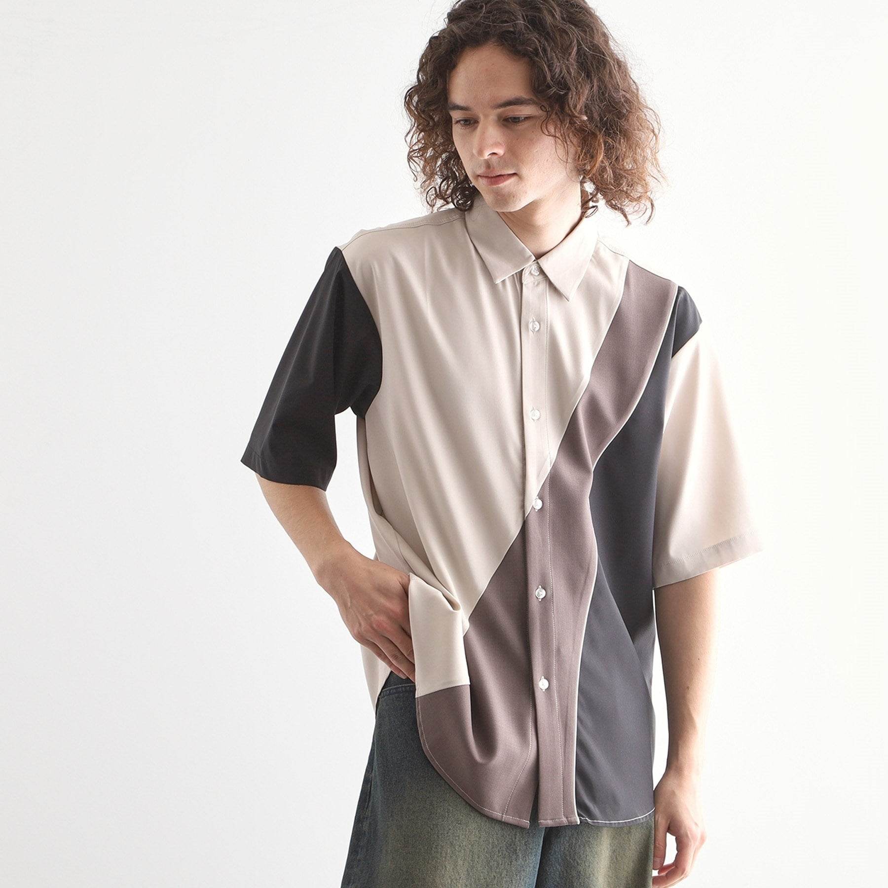 ティーケー タケオ キクチ tk.TAKEO KIKUCHI カーブスイッチシャツ (ホワイト(501)) ホワイト(501)